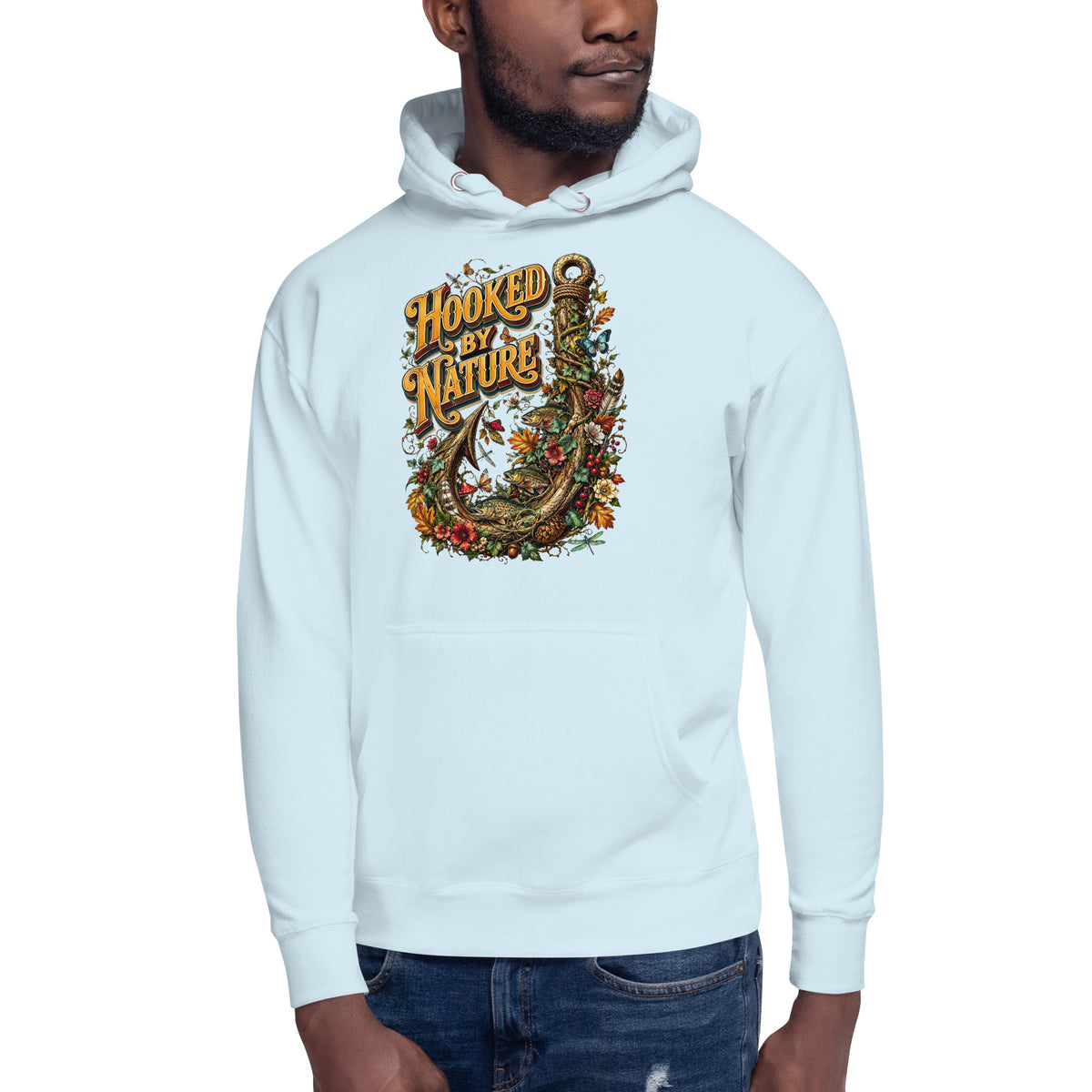 Fishing Lovers | Unisex Premium Pullover Hoodie — Hooked By Nature by printfluence