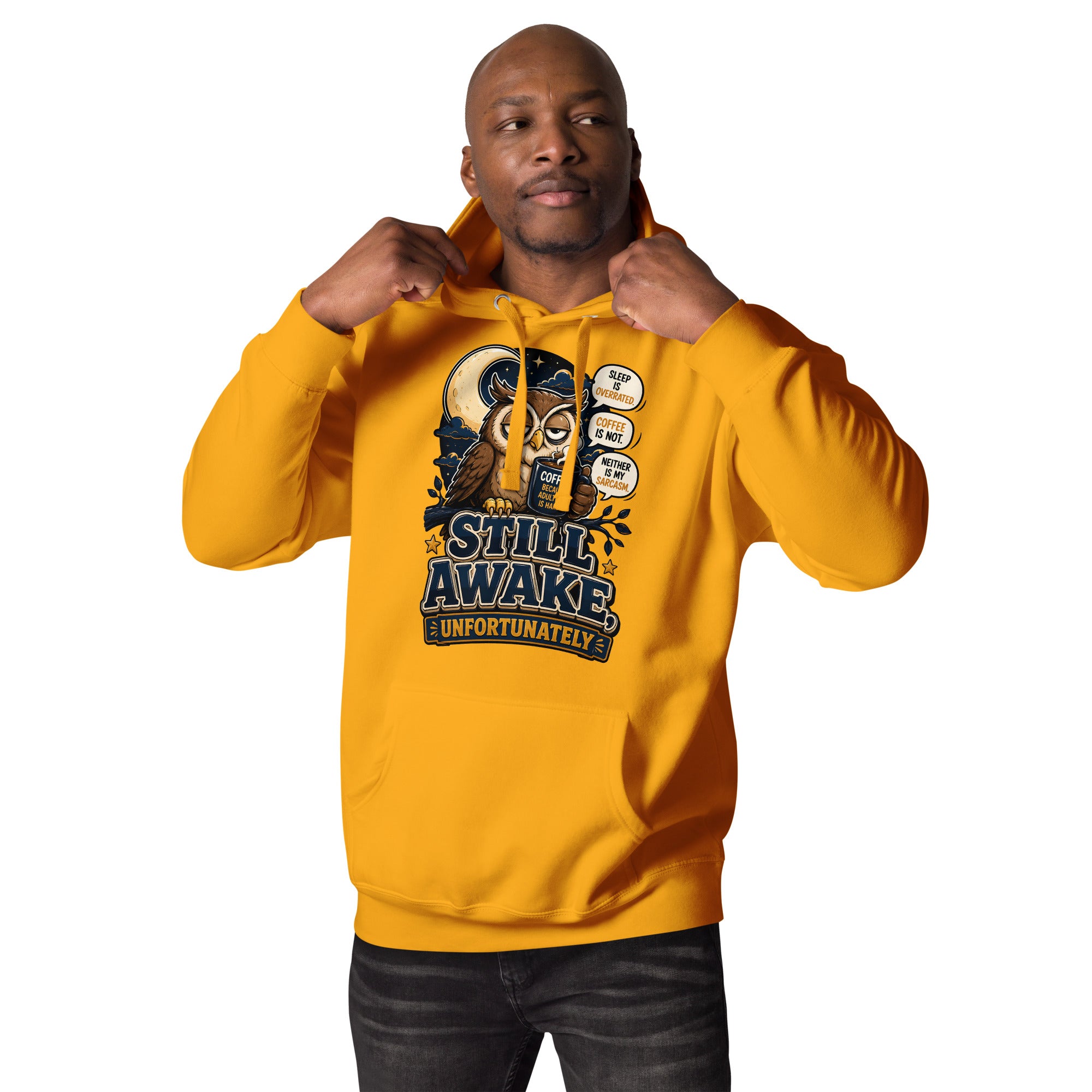 Coffee Lovers Unisex Classic Hoodie - Still Awake, Unfortunately! by printfluence.net