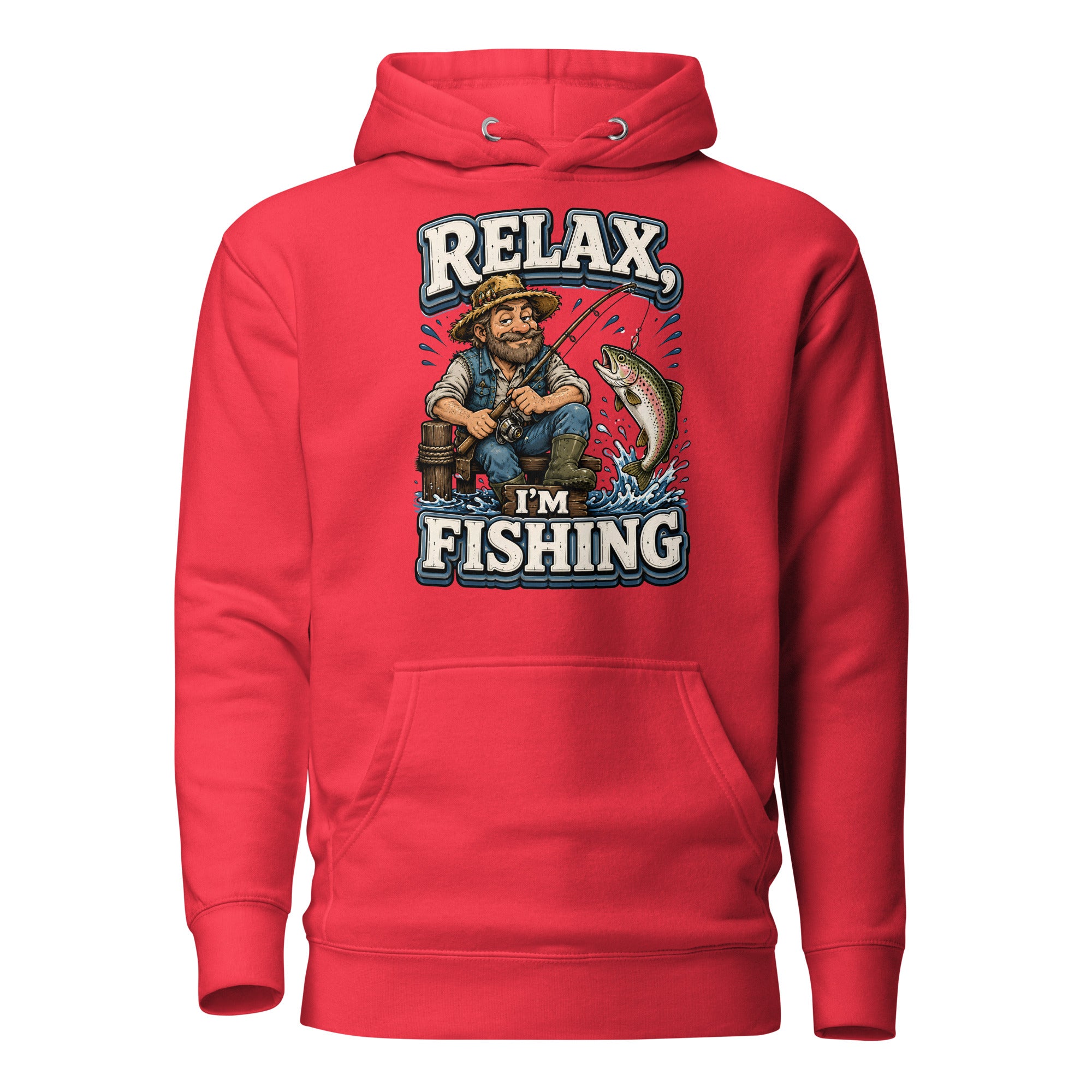 Relax I'm Fishing Hoodie - Cozy Vintage Trout Bass Fishing Lovers Graphic Pullover by printfluence.net