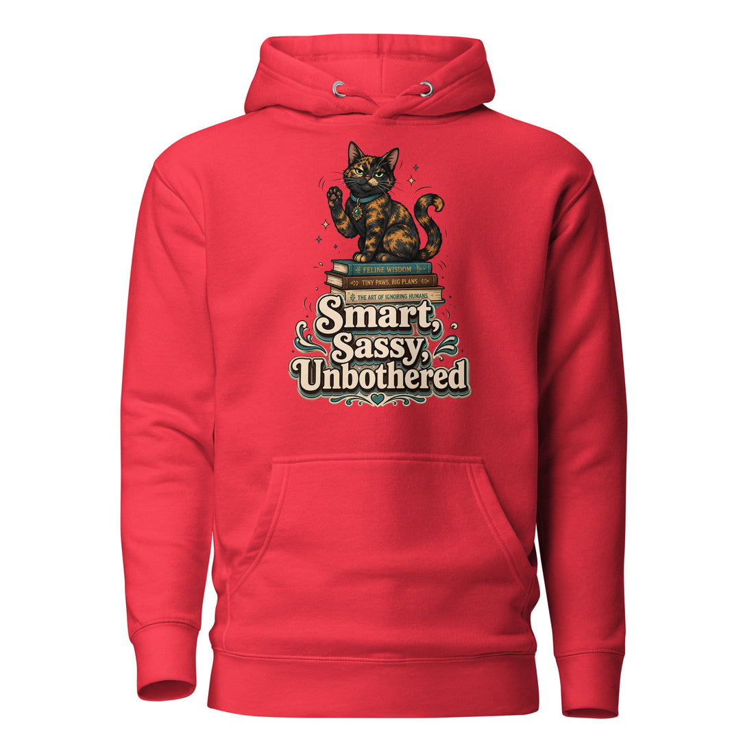 Smart Sassy Unbothered Cat Lovers Unisex Hoodie by printfluence.net