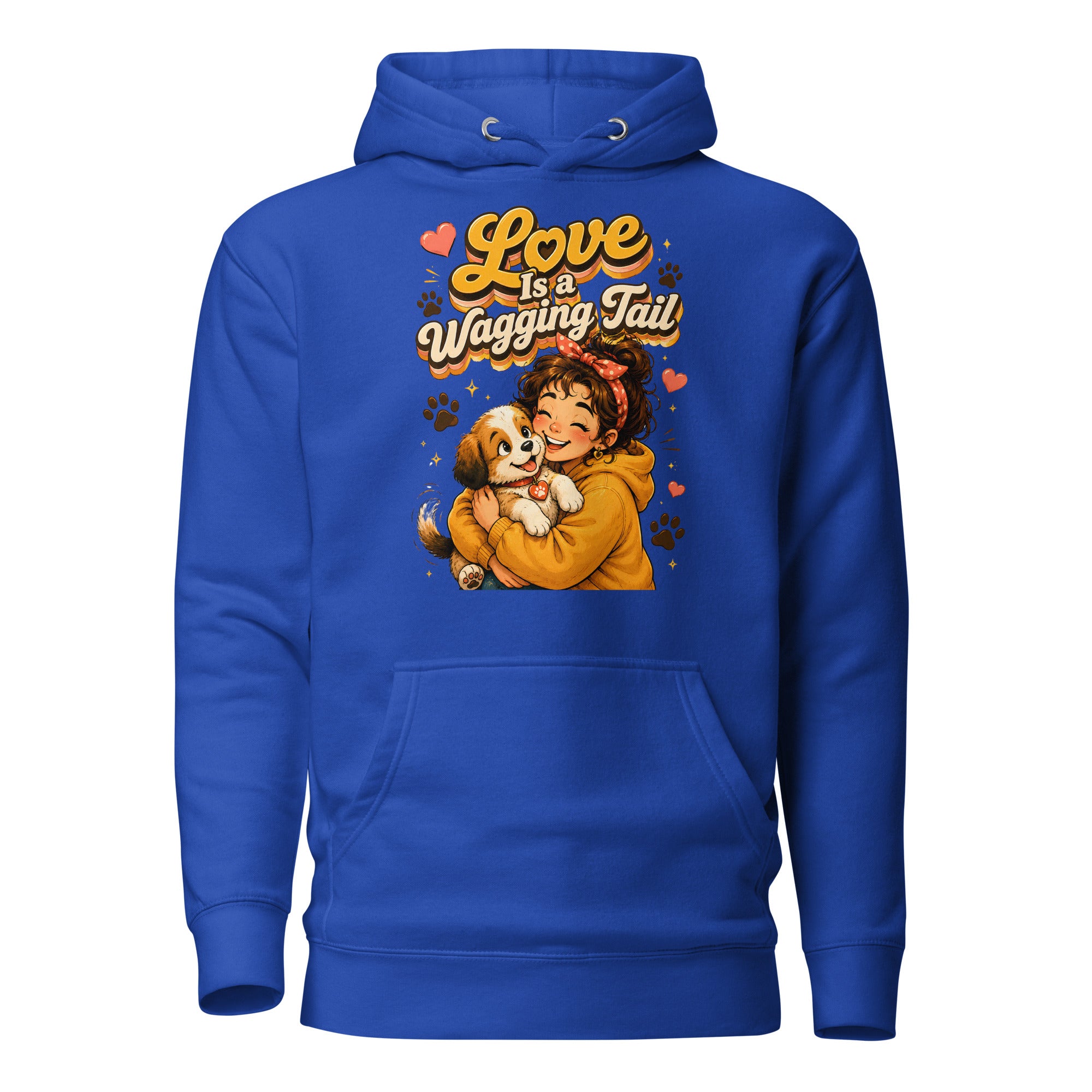 Elite Love Is a Wagging Tail - Premium Luxury Dog Lovers Unisex Hoodie by printfluence.net