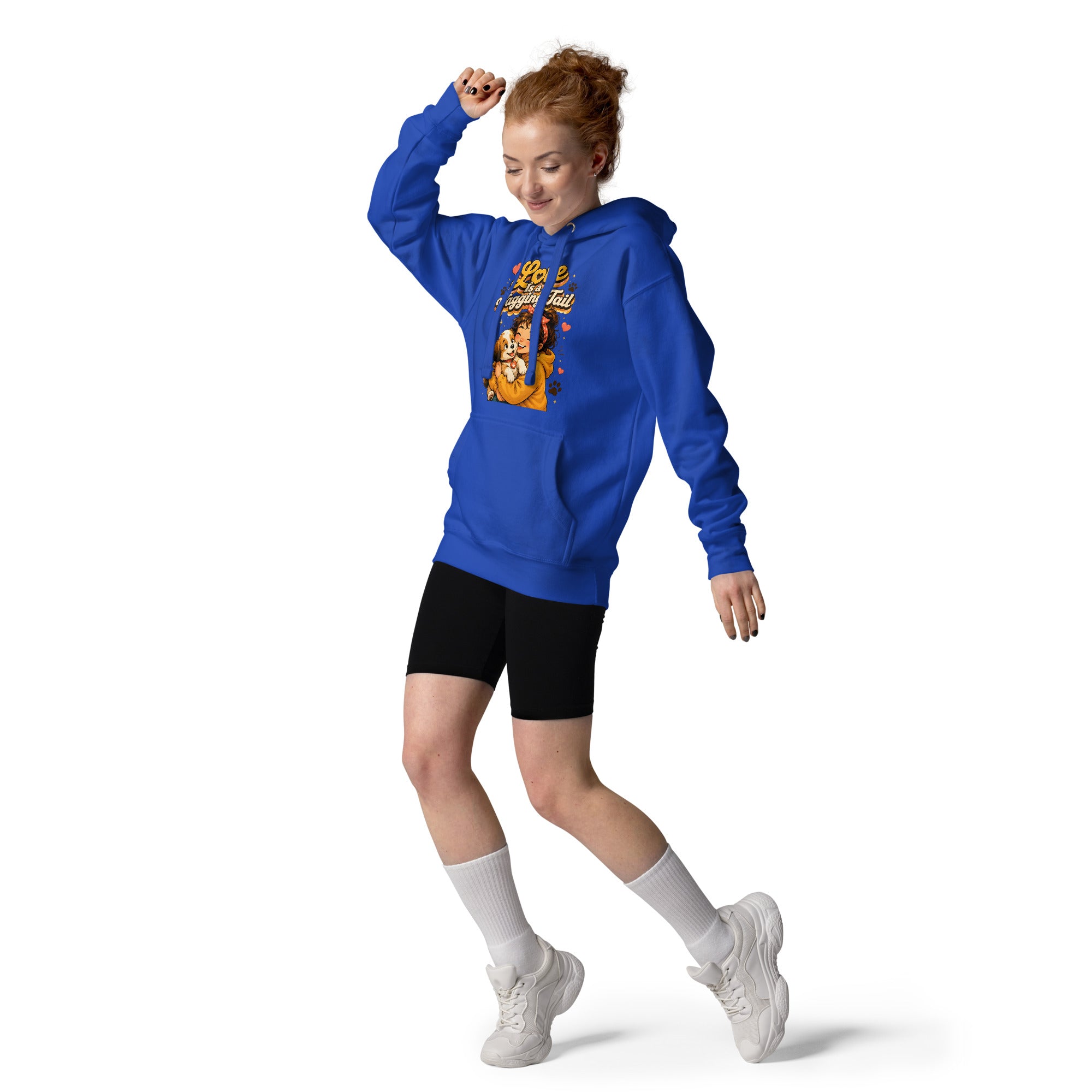 Elite Love Is a Wagging Tail - Premium Luxury Dog Lovers Unisex Hoodie by printfluence.net