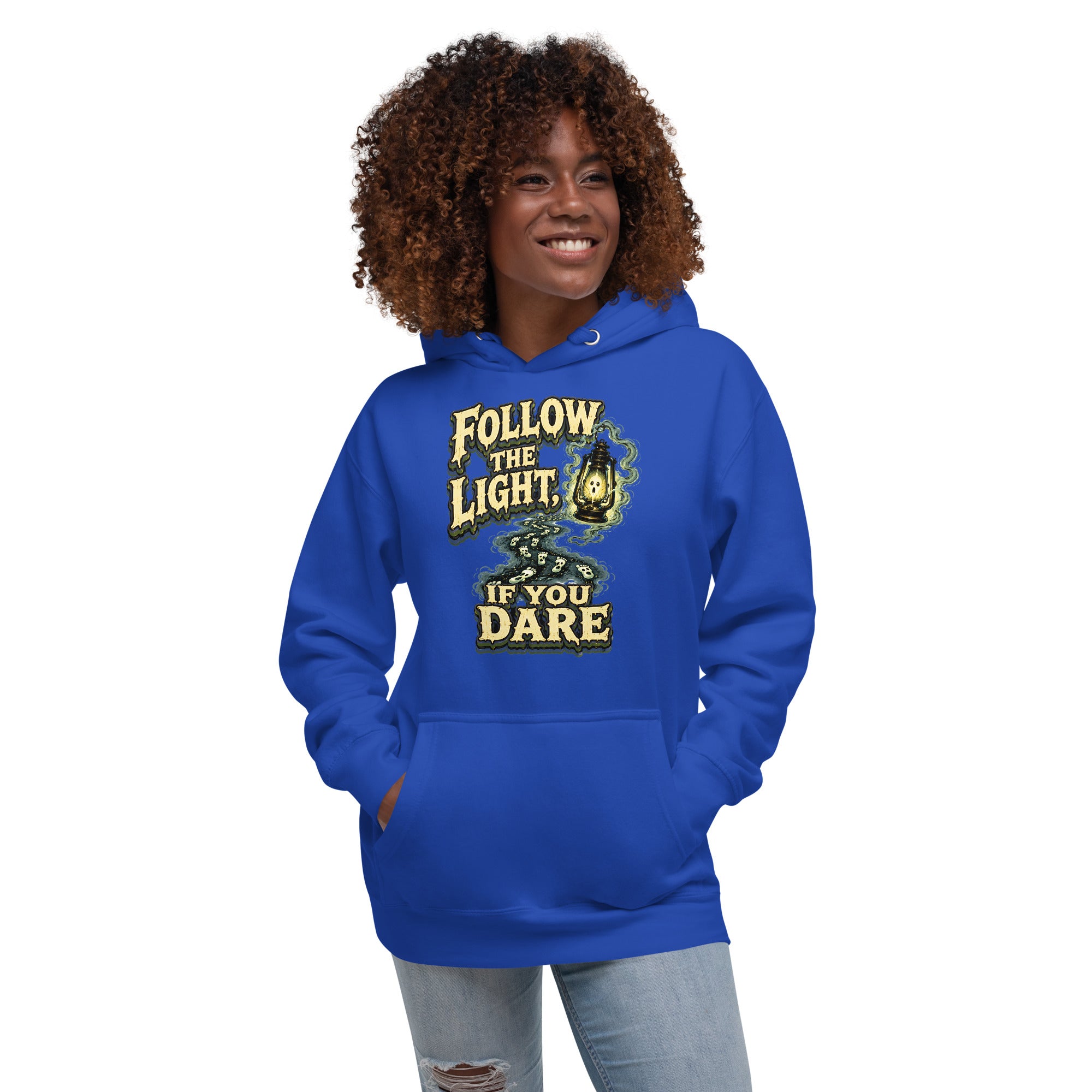 Follow The Light | Premium Horror Mystery Unisex Hoodie by printfluence.net