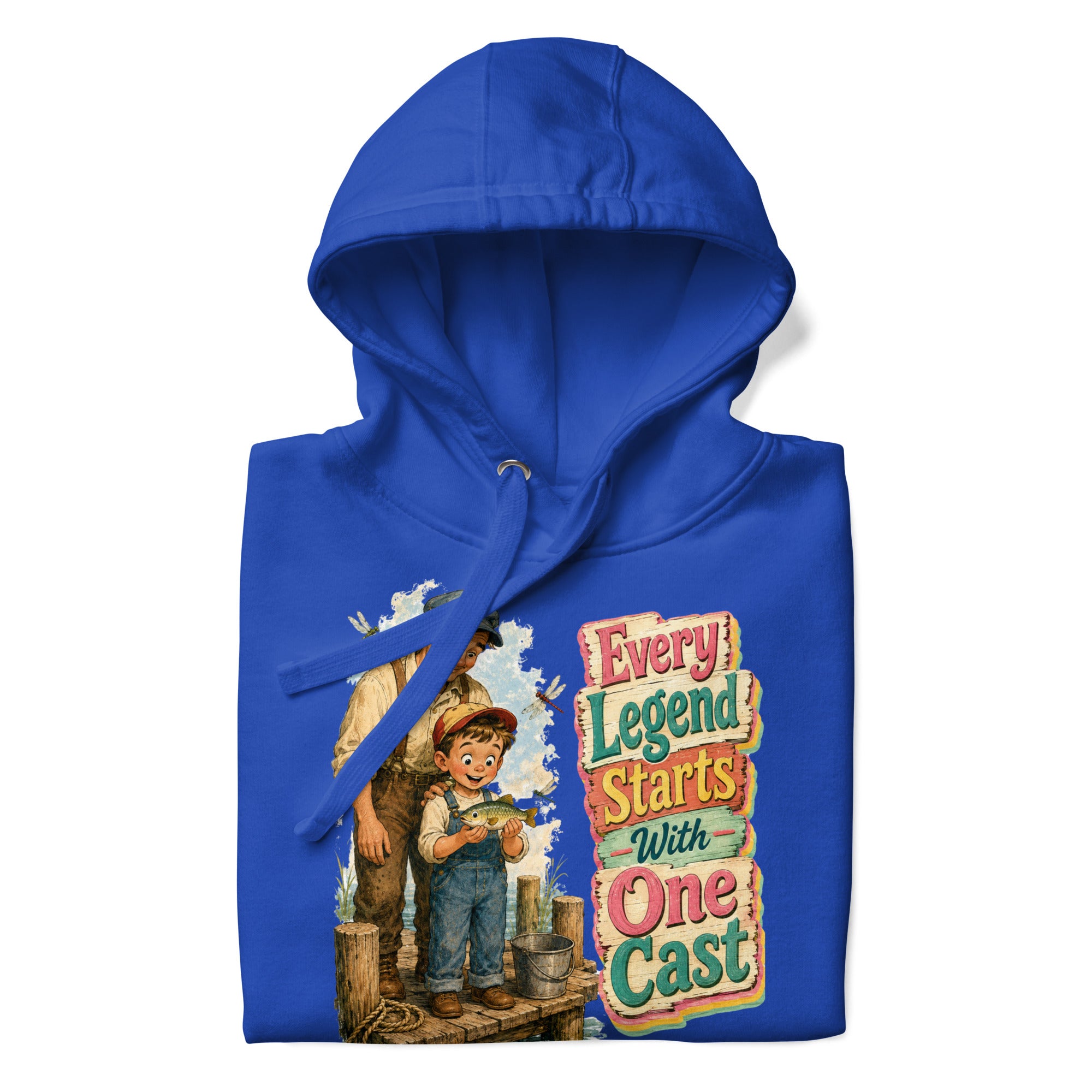 Fishing Lovers | Unisex Premium Pullover Hoodie - Every Legend Starts With One Cast by printfluence