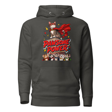 Unisex Hoodie - Elite Pawsome Power - Premium Luxury Hoodie for Cat Lovers by printfluence.net