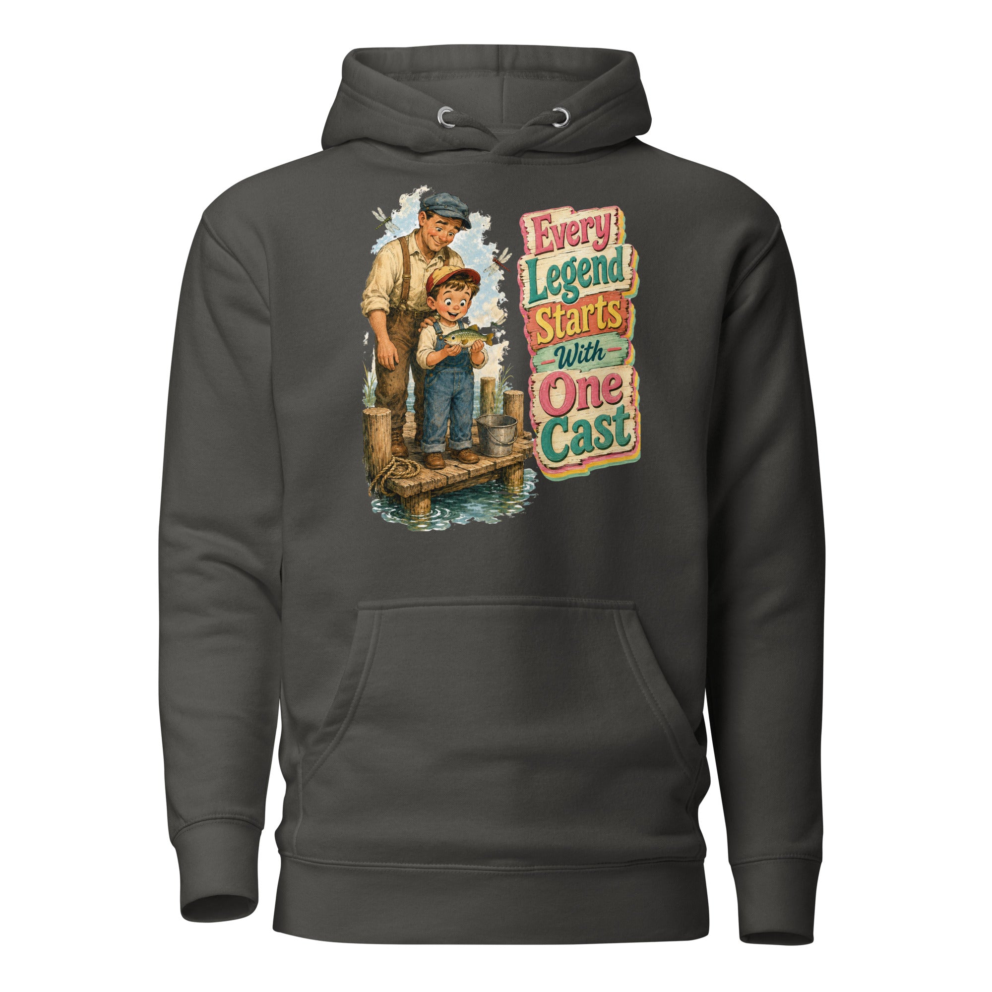 Fishing Lovers | Unisex Premium Pullover Hoodie - Every Legend Starts With One Cast by printfluence