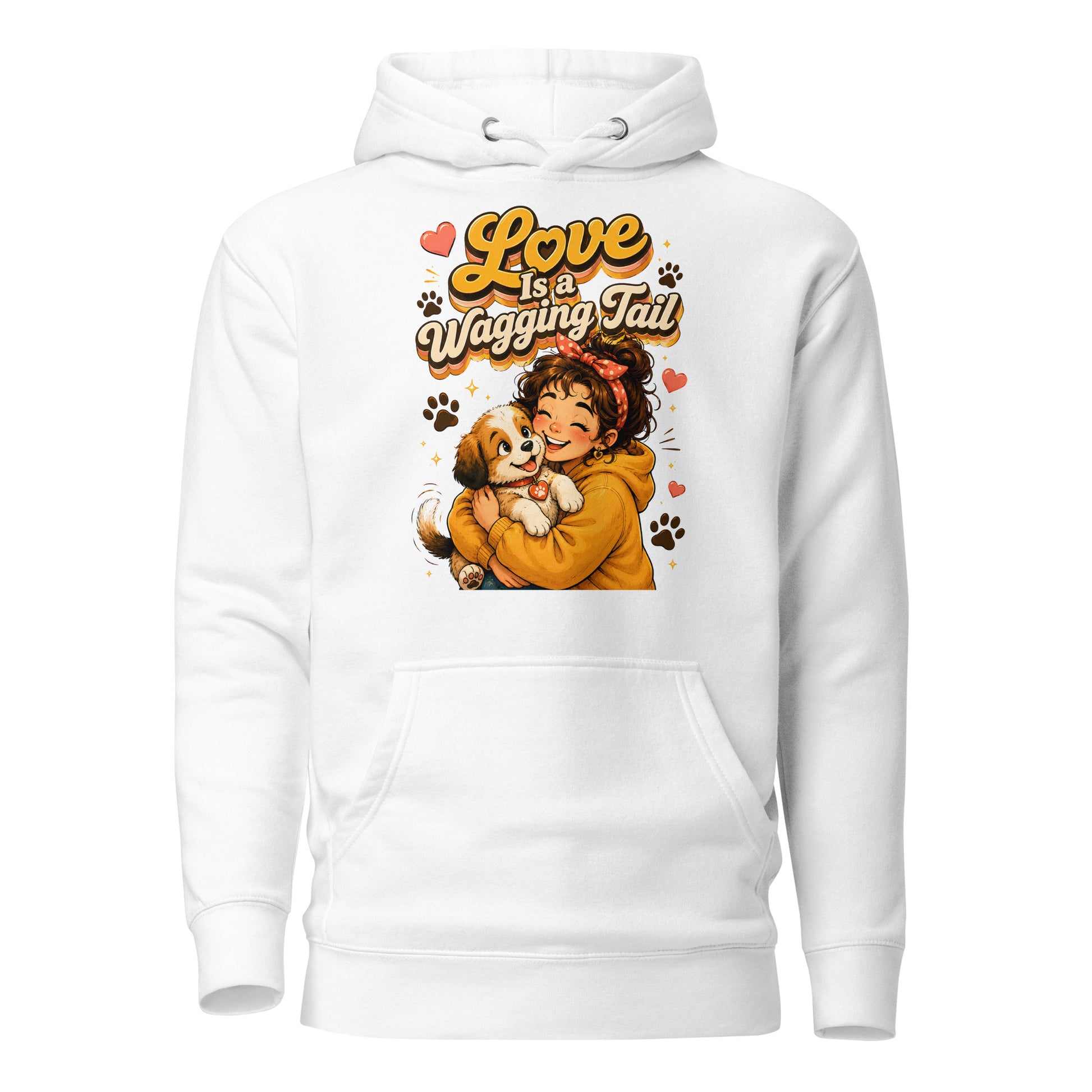 Elite Love Is a Wagging Tail - Premium Luxury Dog Lovers Unisex Hoodie by printfluence.net