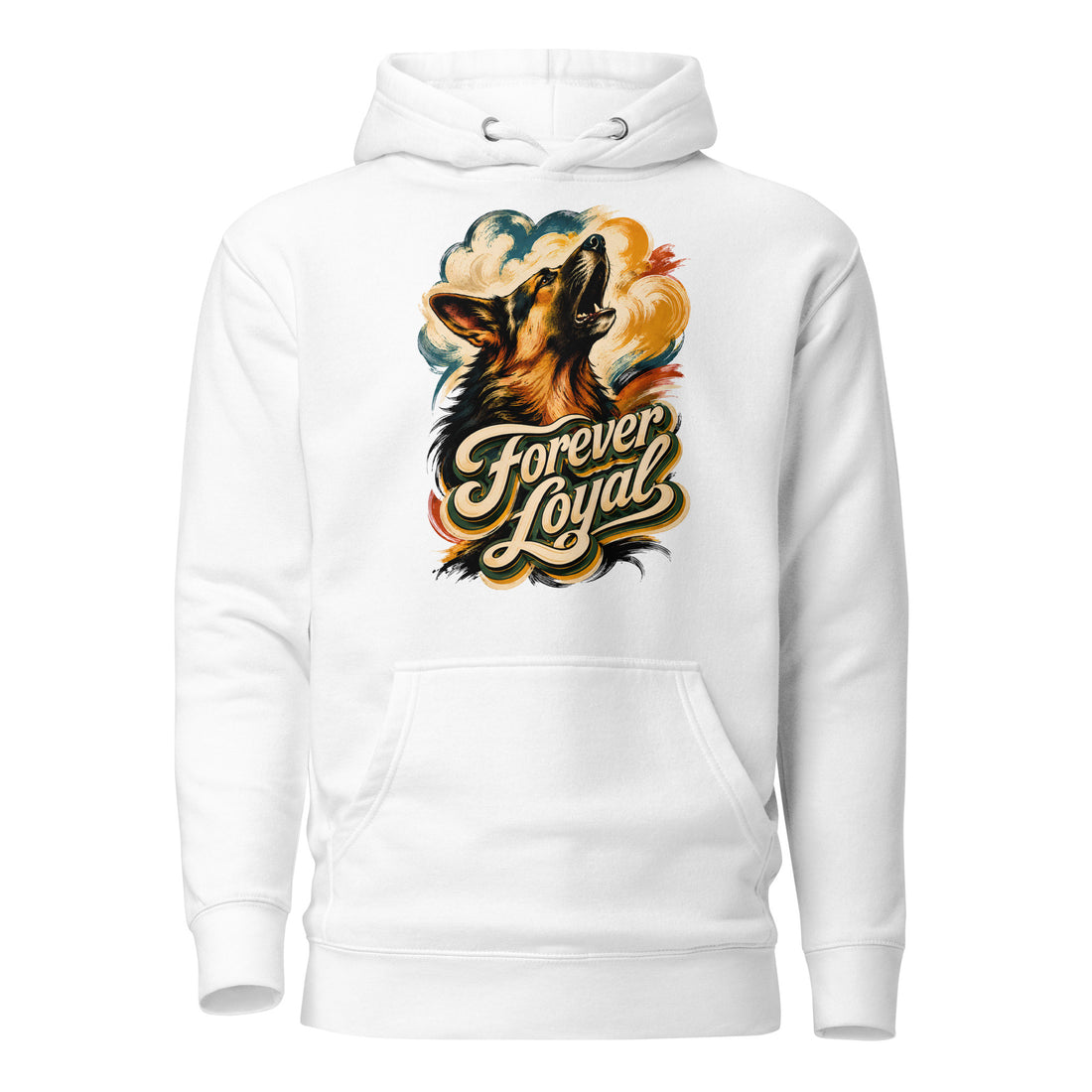 Forever Loyal Graphic Heavyweight Pullover Hoodie | Vintage German Shepherd Unisex Sweatshirt H-1 by printfluence.net
