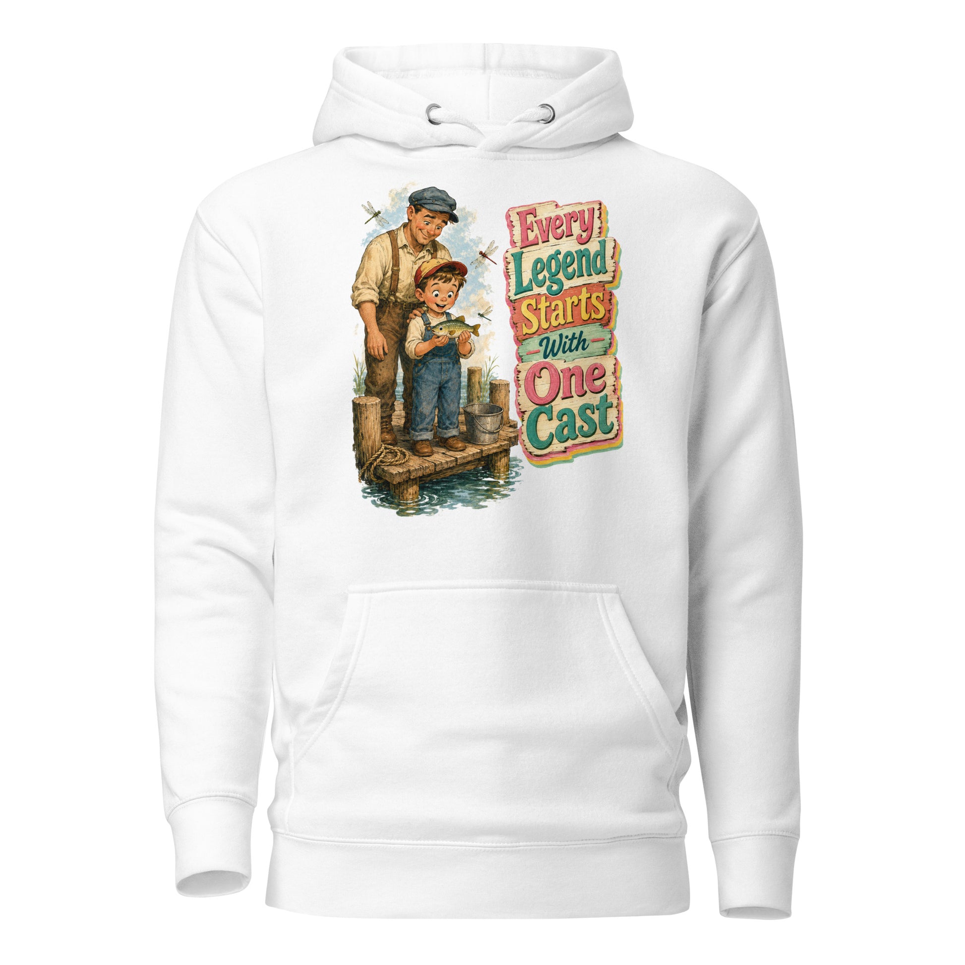 Fishing Lovers | Unisex Premium Pullover Hoodie - Every Legend Starts With One Cast by printfluence