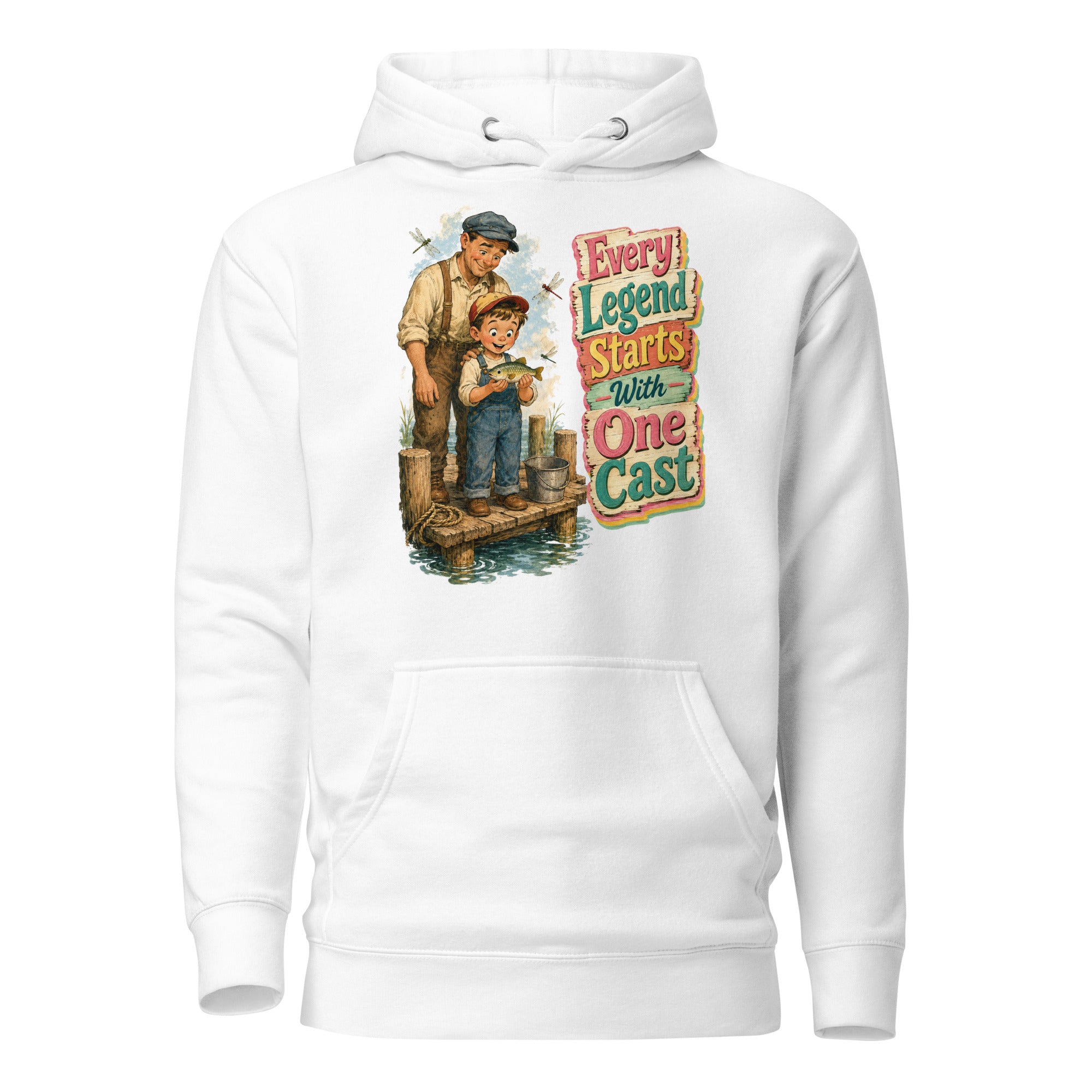 Fishing Lovers | Unisex Premium Pullover Hoodie - Every Legend Starts With One Cast by printfluence
