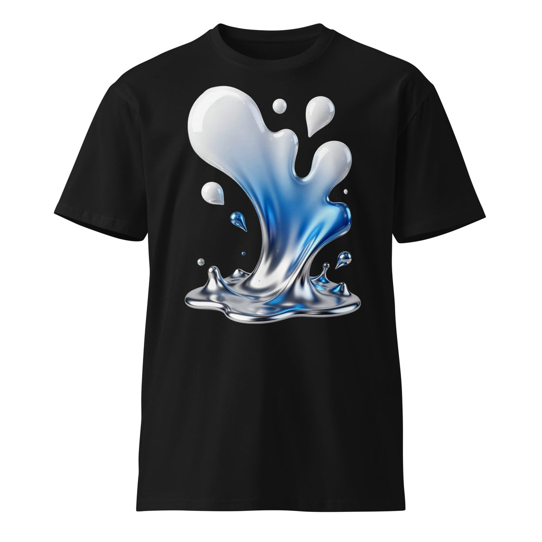 Unisex premium t-shirt - Liquid Silver Splash T-Shirt – Unisex Premium Drip Effect Tee by printfluence.net