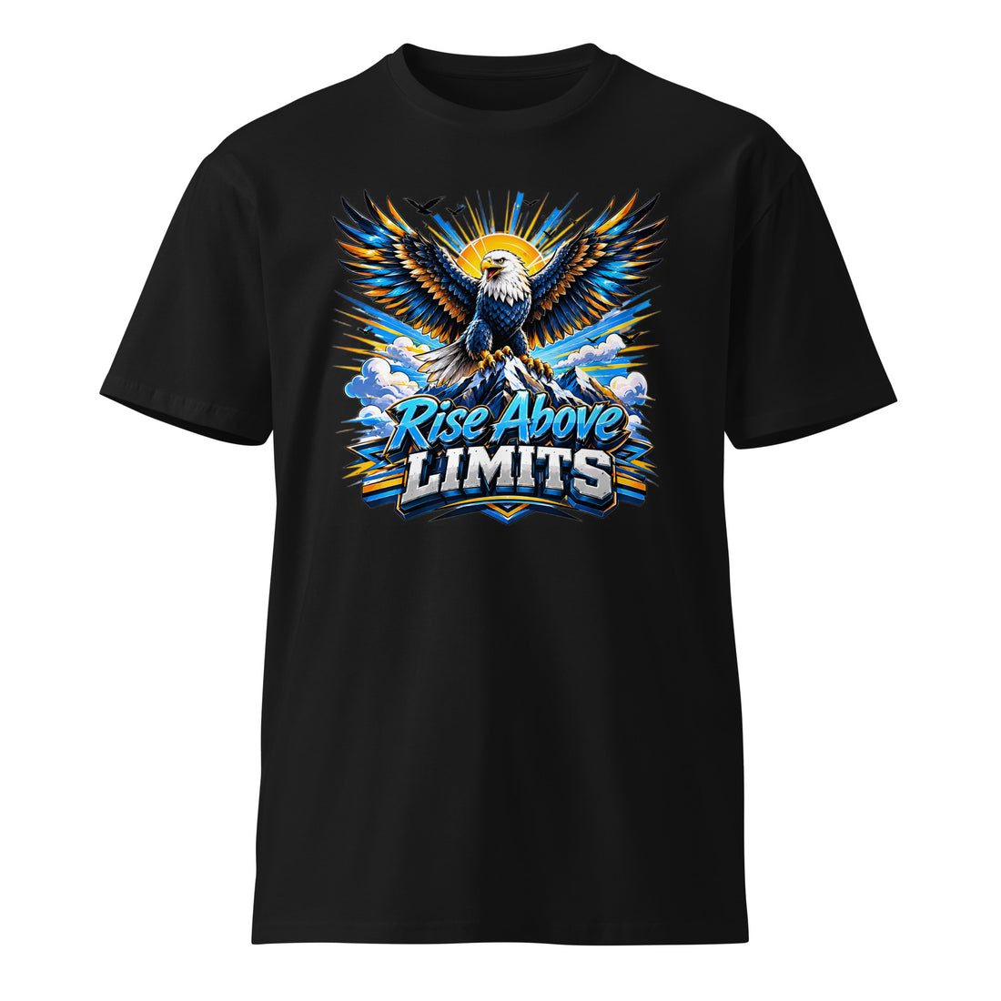Unisex premium t-shirt - Rise Above Limits - Majestic Mountain Eagle by printfluence.net