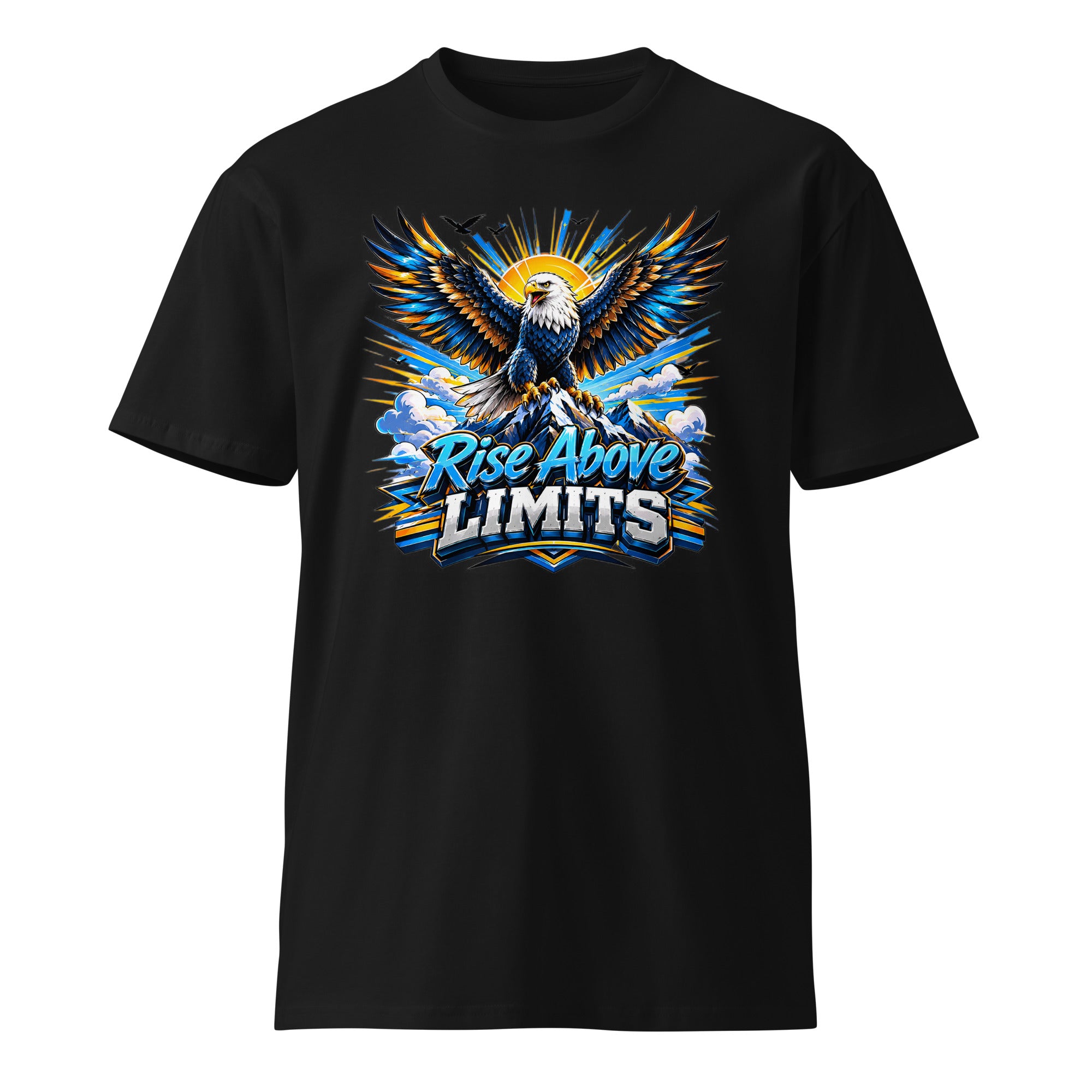 Unisex premium t-shirt - Rise Above Limits - Majestic Mountain Eagle by printfluence.net