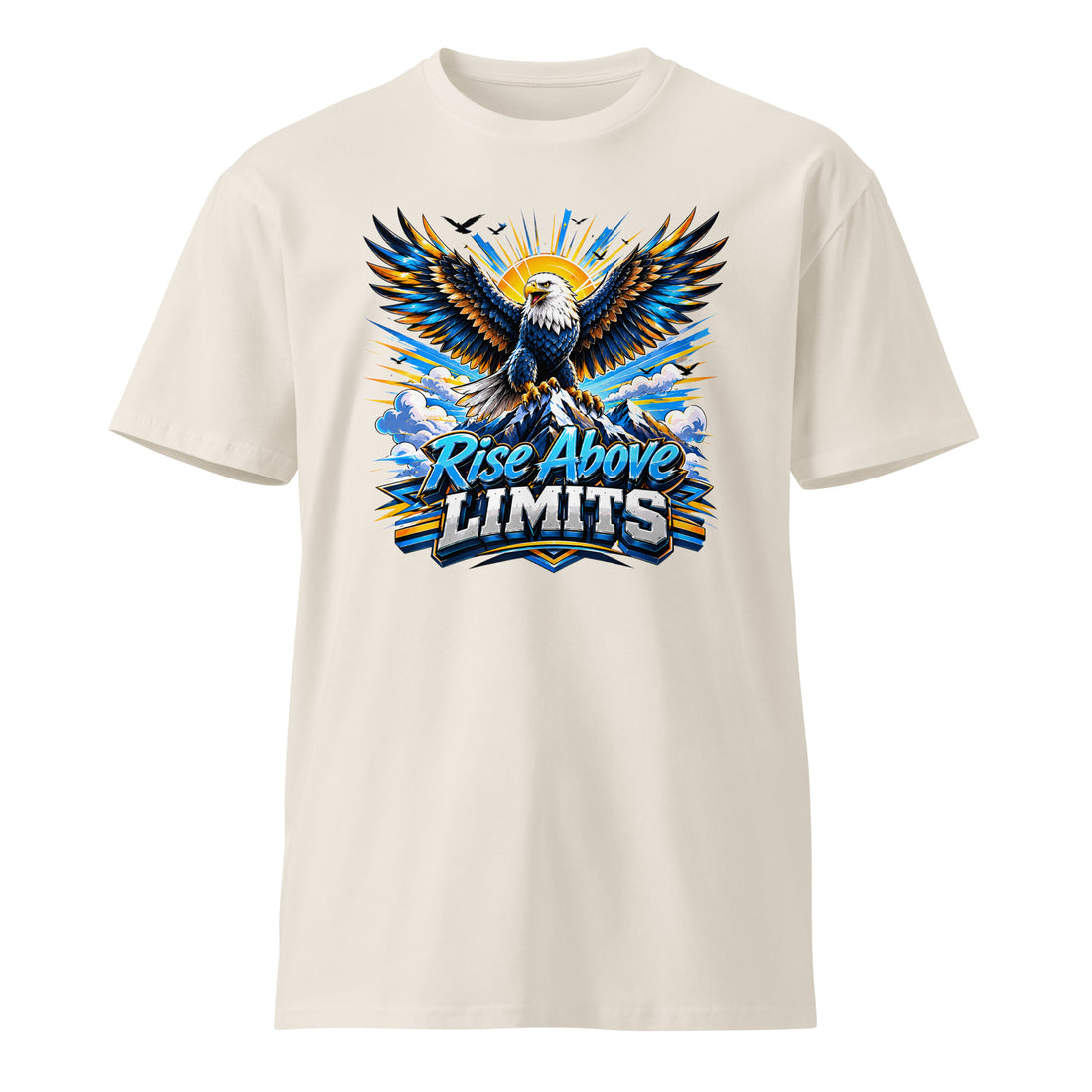 Unisex premium t-shirt - Rise Above Limits - Majestic Mountain Eagle by printfluence.net