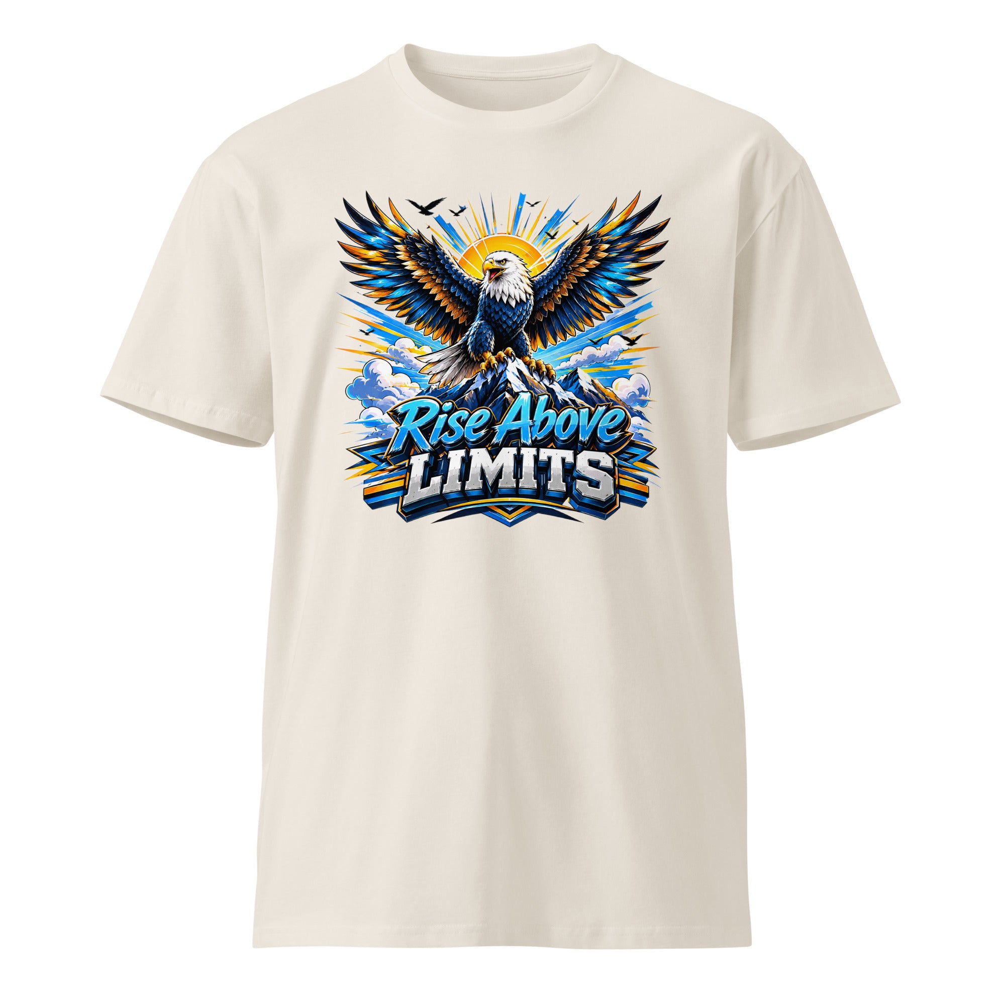 Unisex premium t-shirt - Rise Above Limits - Majestic Mountain Eagle by printfluence.net
