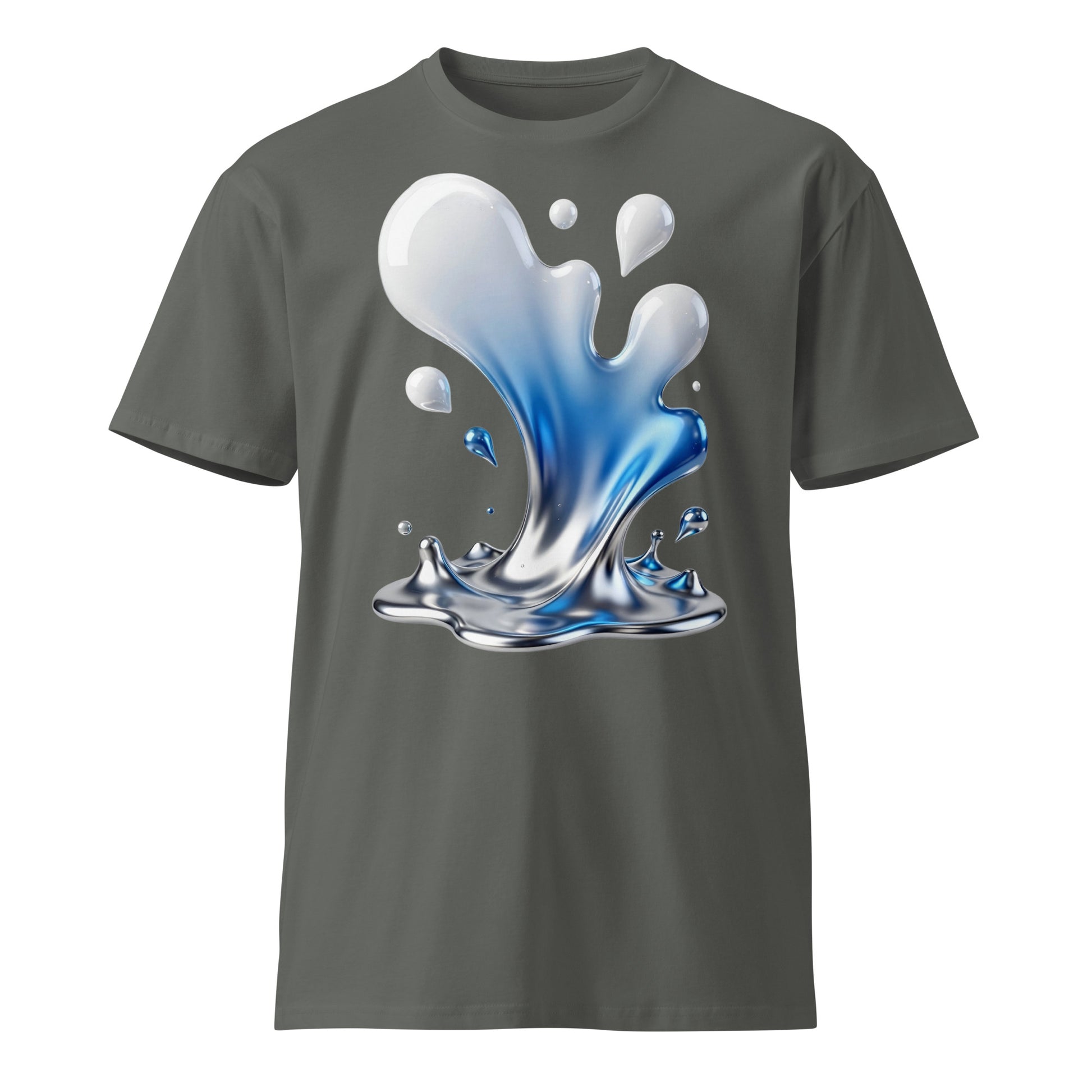 Unisex premium t-shirt - Liquid Silver Splash T-Shirt – Unisex Premium Drip Effect Tee by printfluence.net