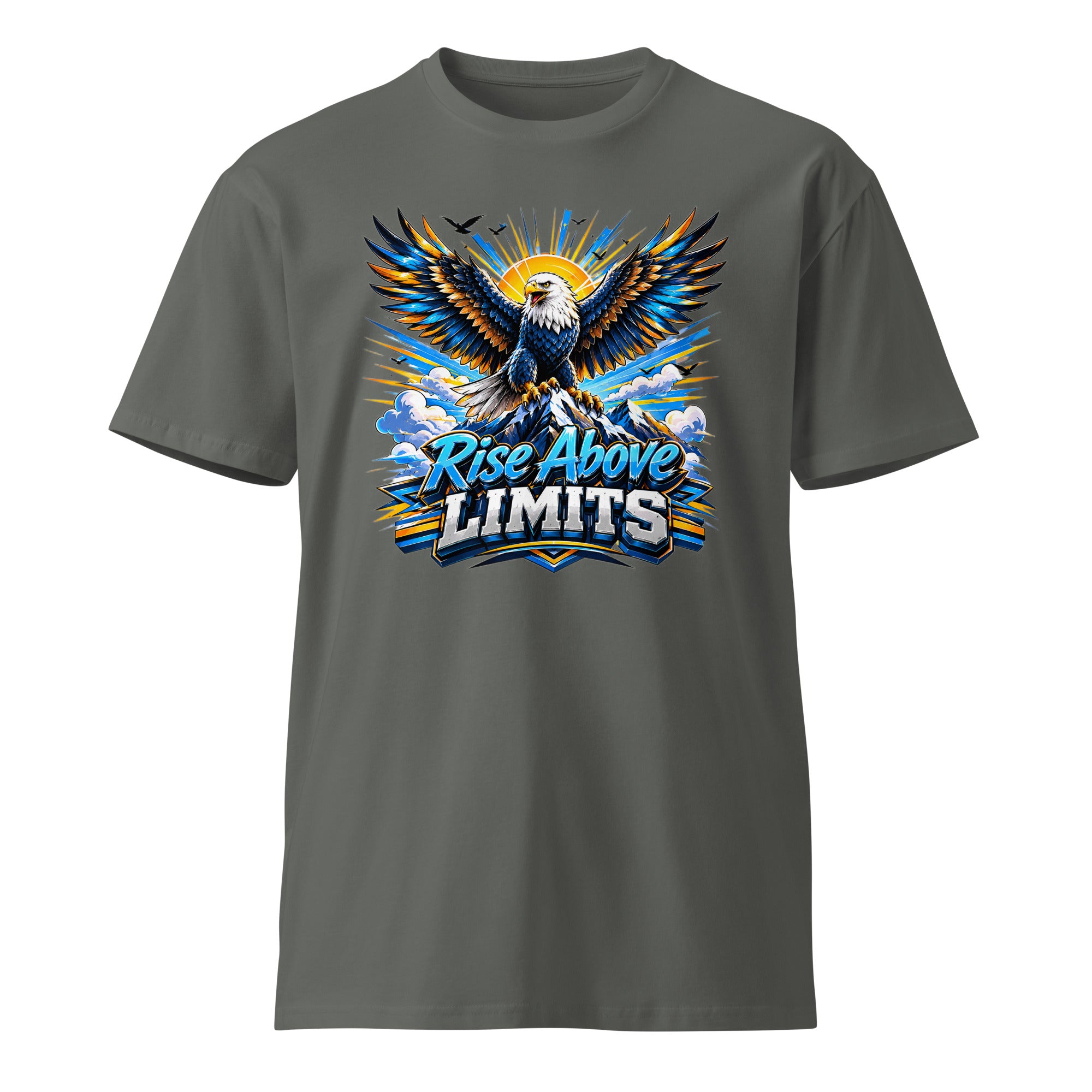 Unisex premium t-shirt - Rise Above Limits - Majestic Mountain Eagle by printfluence.net