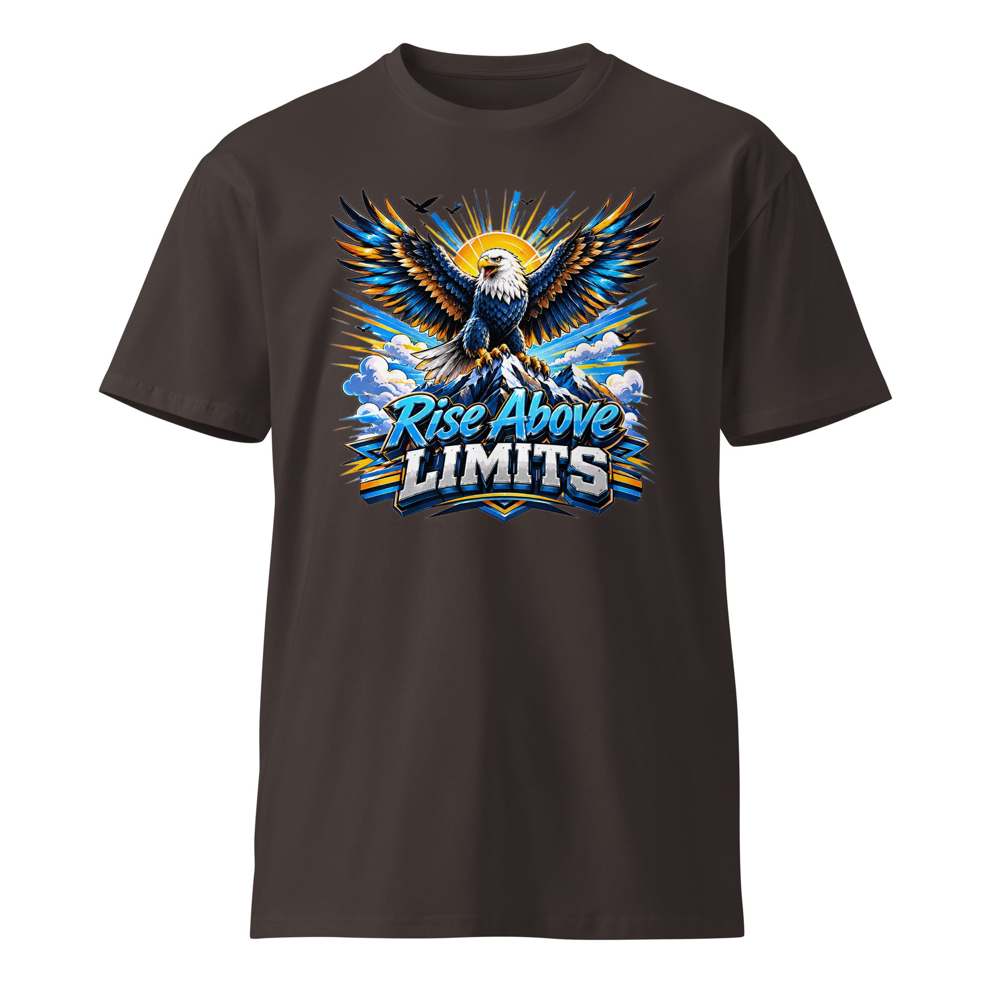 Unisex premium t-shirt - Rise Above Limits - Majestic Mountain Eagle by printfluence.net