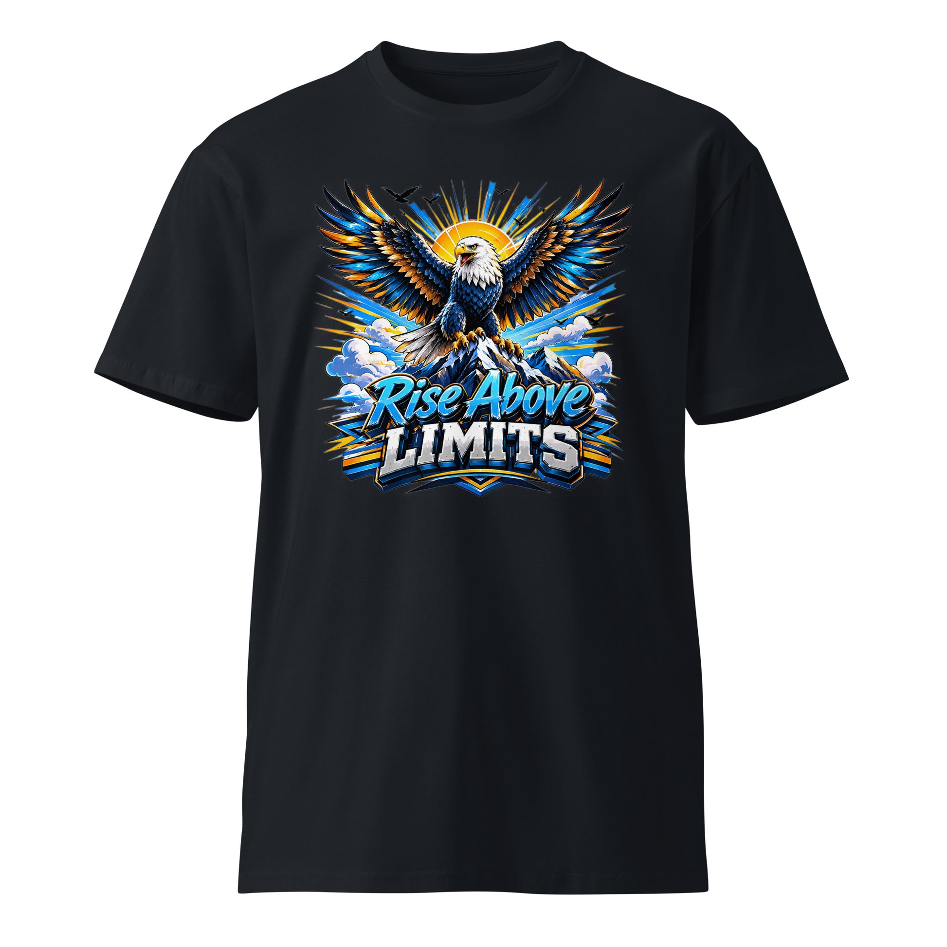 Unisex premium t-shirt - Rise Above Limits - Majestic Mountain Eagle by printfluence.net