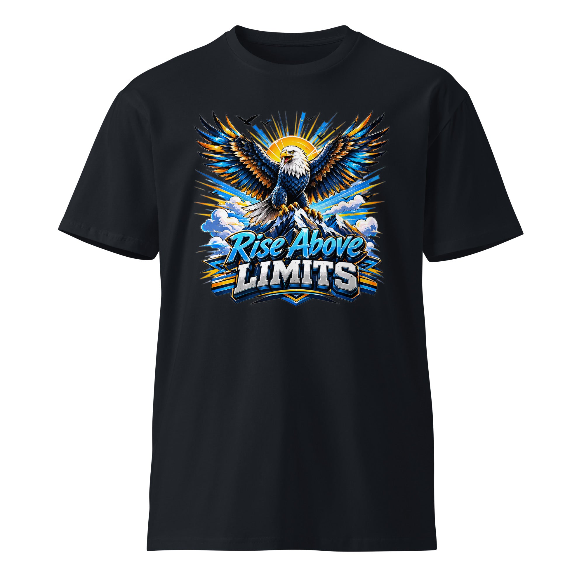 Unisex premium t-shirt - Rise Above Limits - Majestic Mountain Eagle by printfluence.net