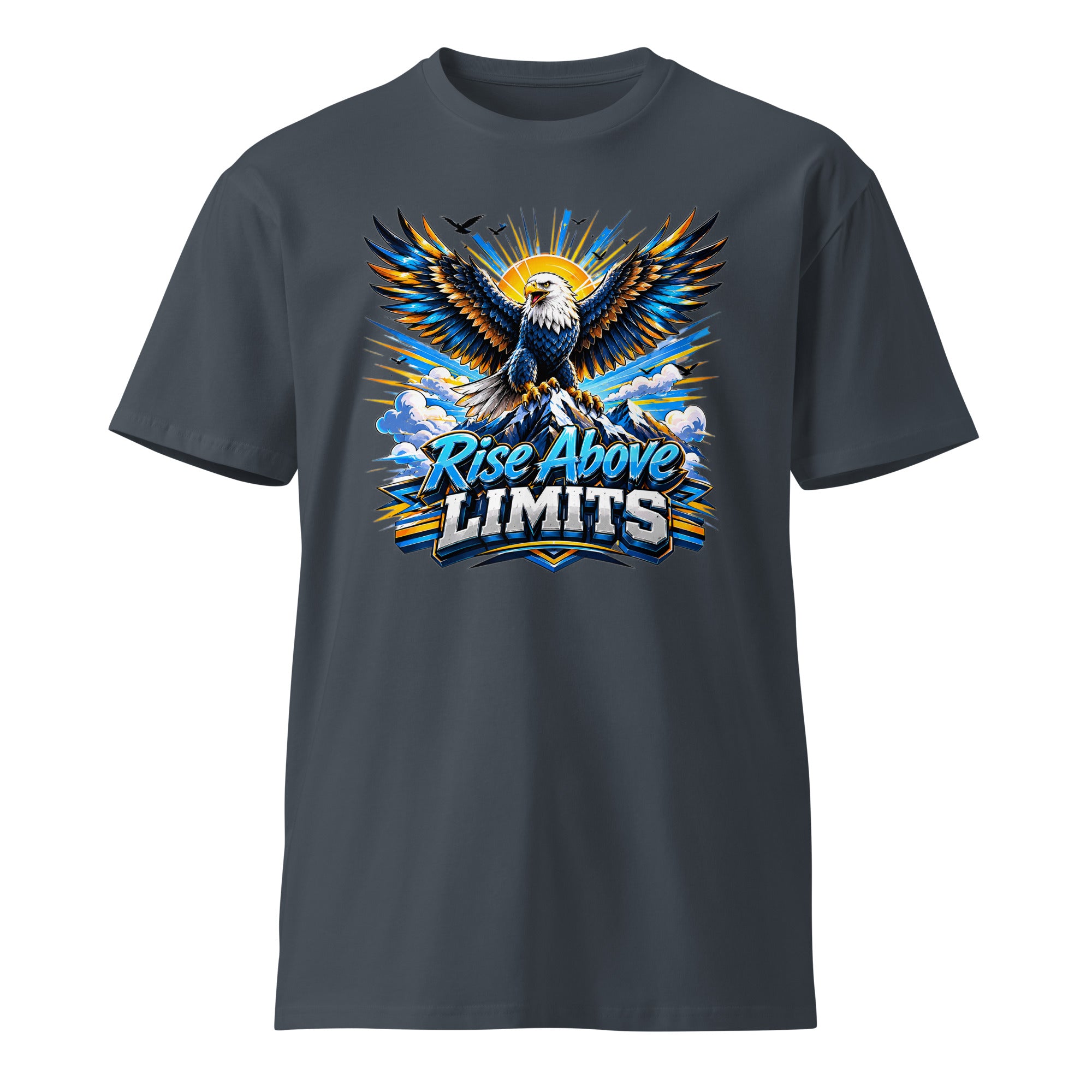 Unisex premium t-shirt - Rise Above Limits - Majestic Mountain Eagle by printfluence.net