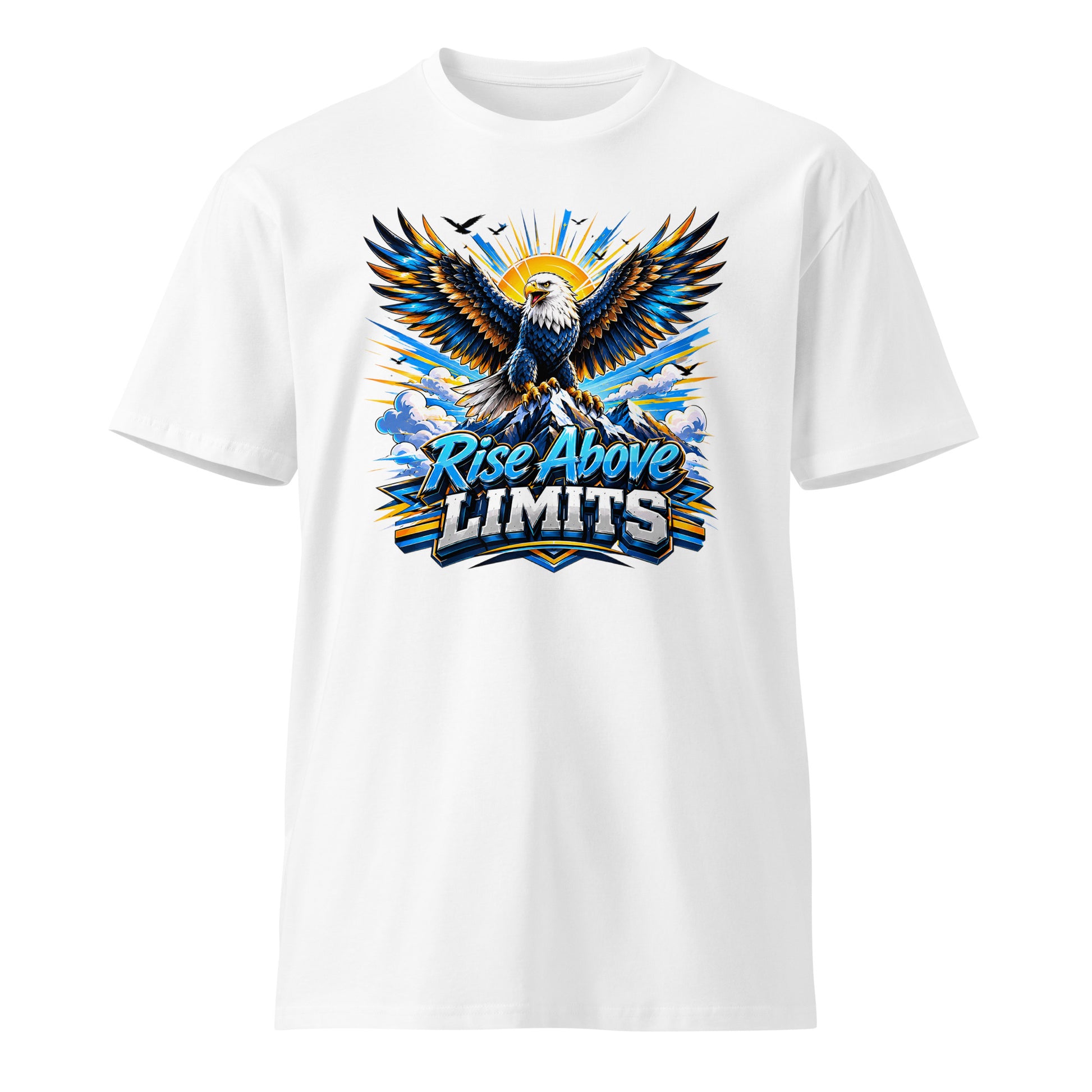 Unisex premium t-shirt - Rise Above Limits - Majestic Mountain Eagle by printfluence.net