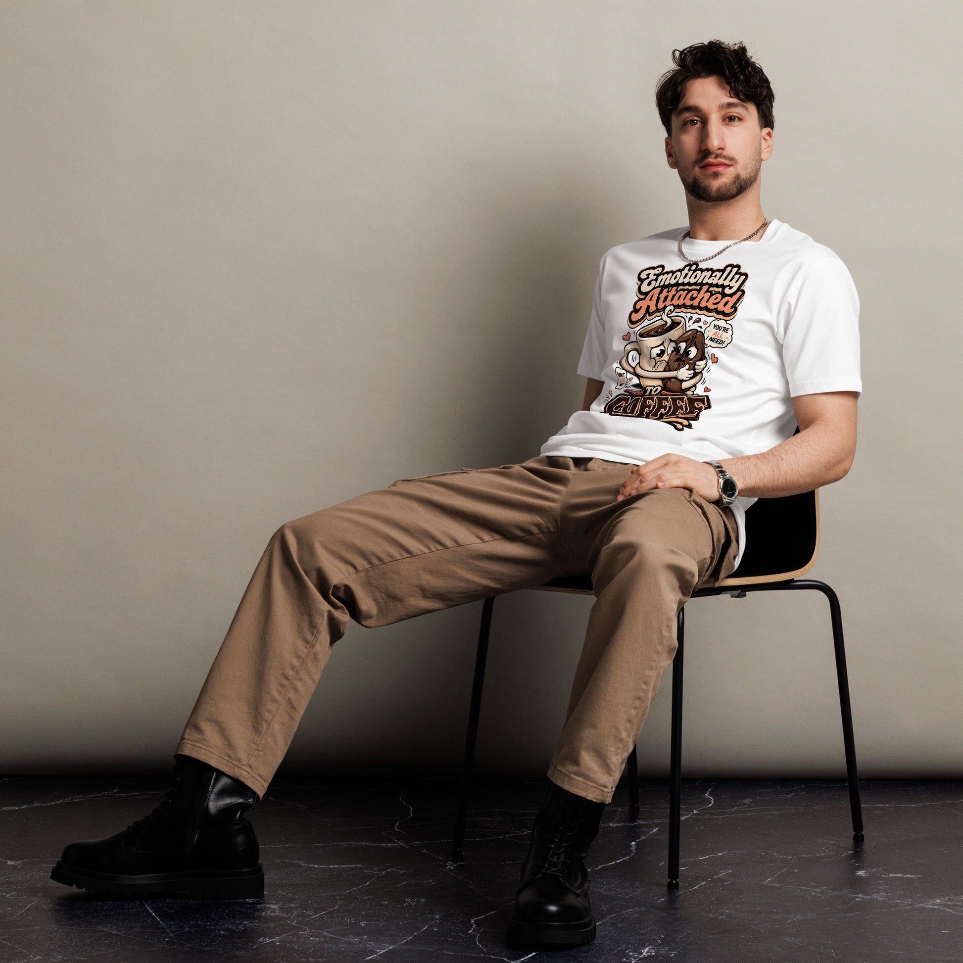 Coffee Lovers Unisex Premium Tee - Emotionally Attached To Coffee! by printfluence.net