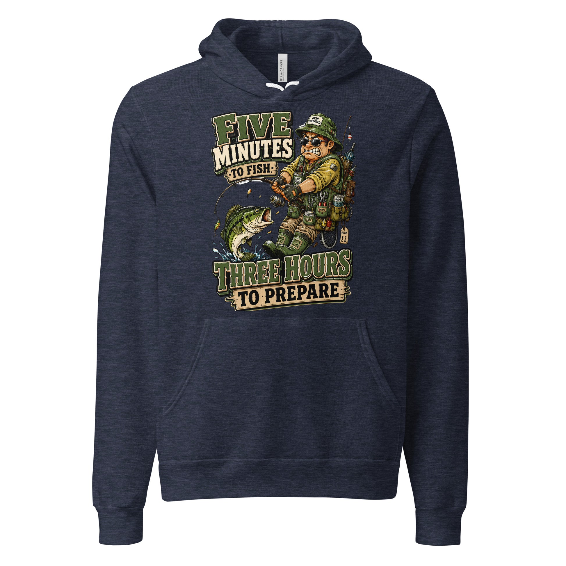 Three Hours To Prepare Hoodie - Funny Bass Fishing Lovers Graphic Pullover by printfluence.net