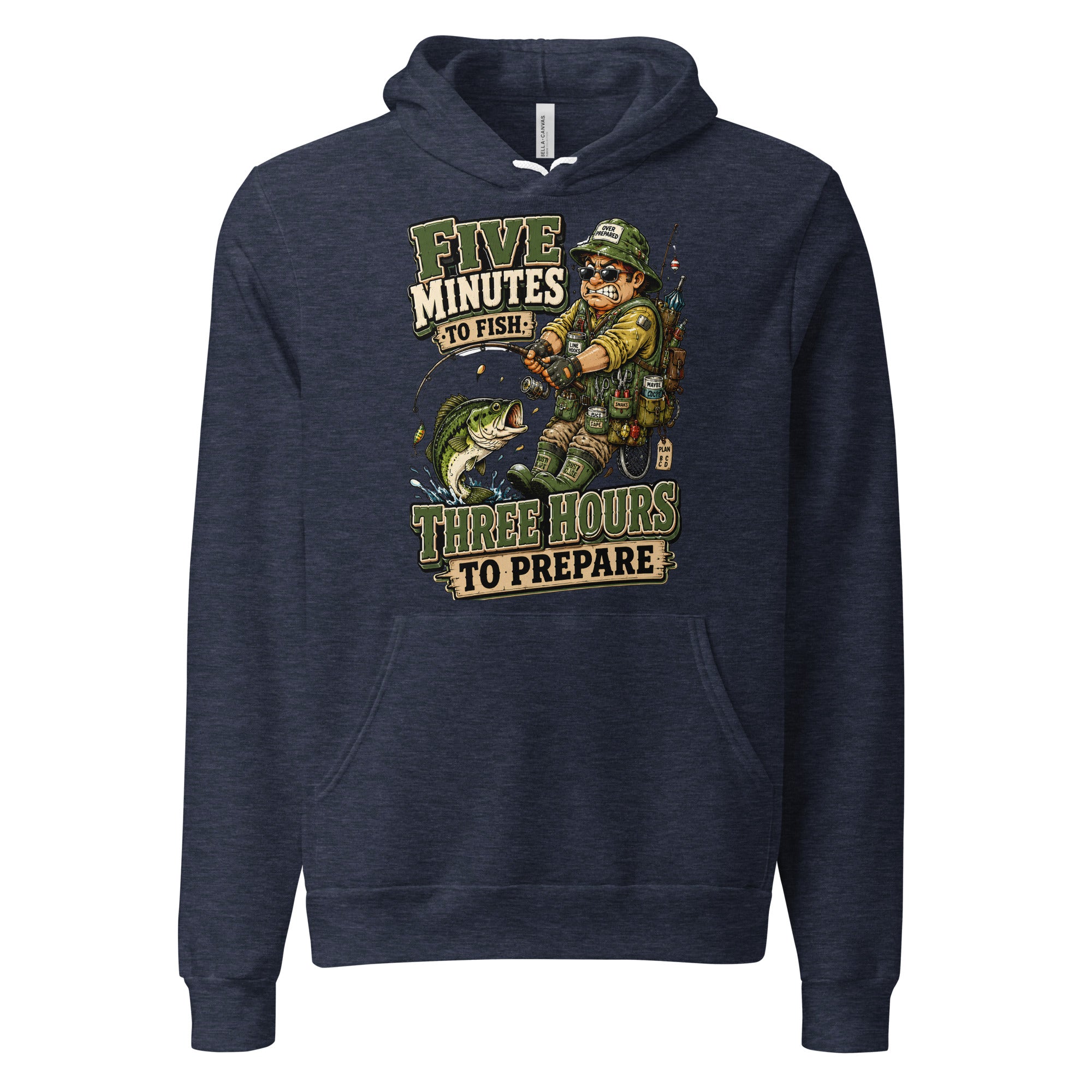 Three Hours To Prepare Hoodie - Funny Bass Fishing Lovers Graphic Pullover by printfluence.net