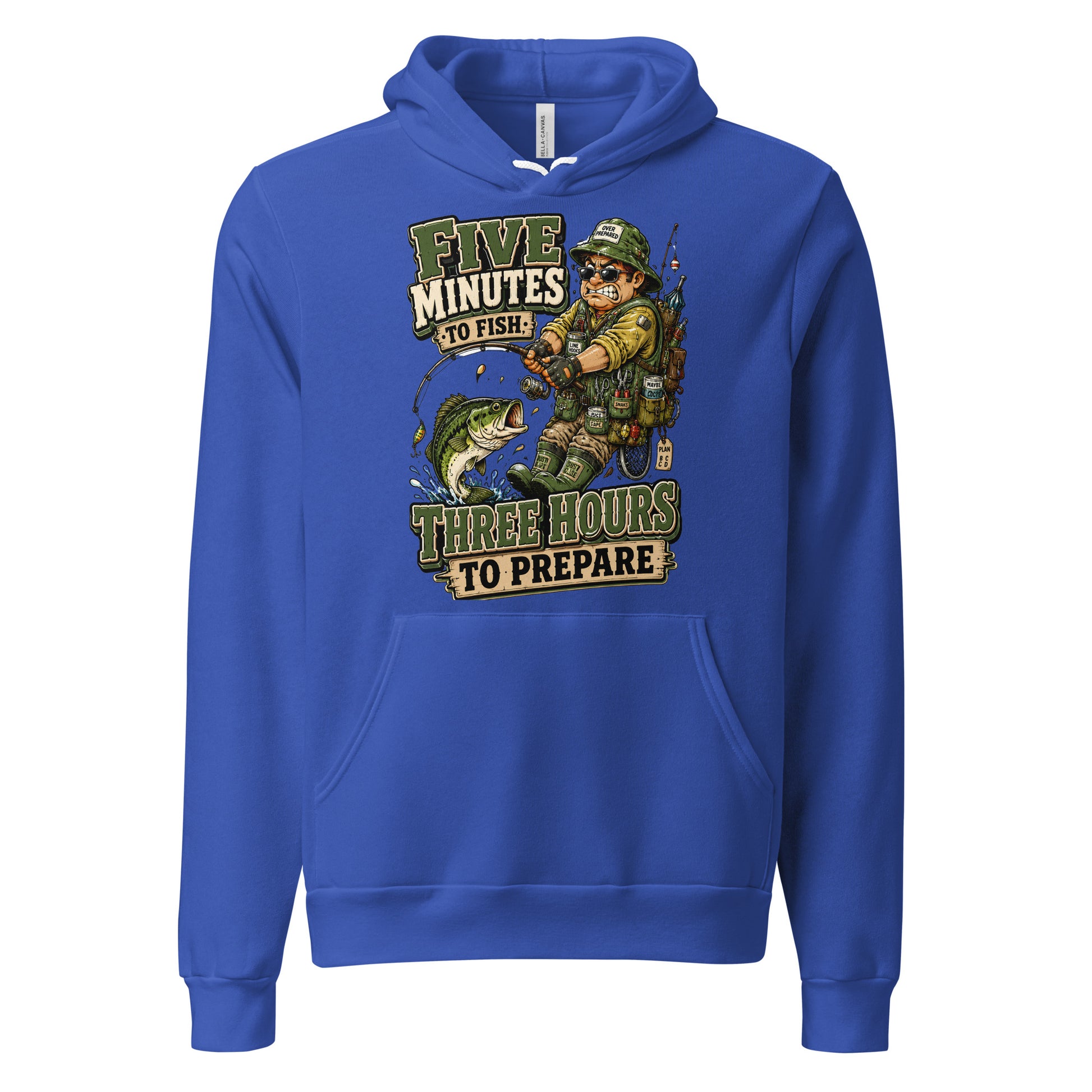 Three Hours To Prepare Hoodie - Funny Bass Fishing Lovers Graphic Pullover by printfluence.net