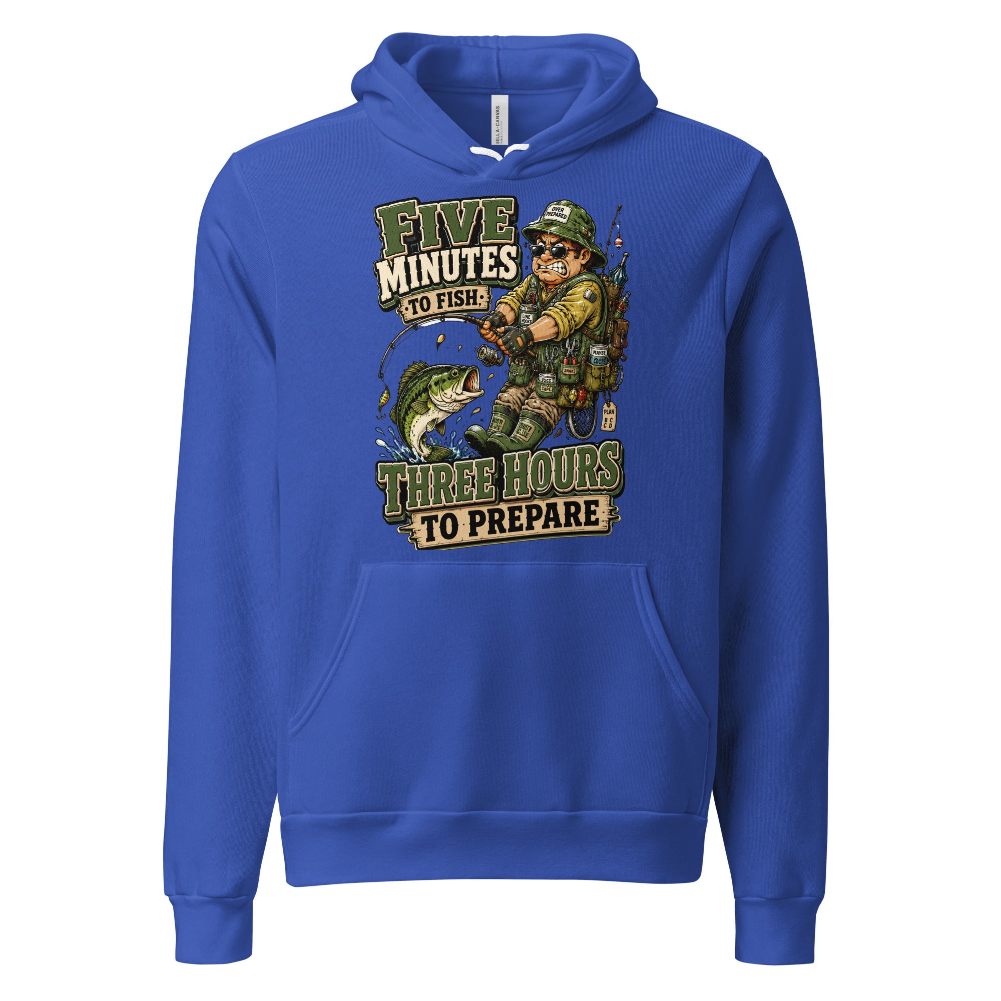 Three Hours To Prepare Hoodie - Funny Bass Fishing Lovers Graphic Pullover by printfluence.net