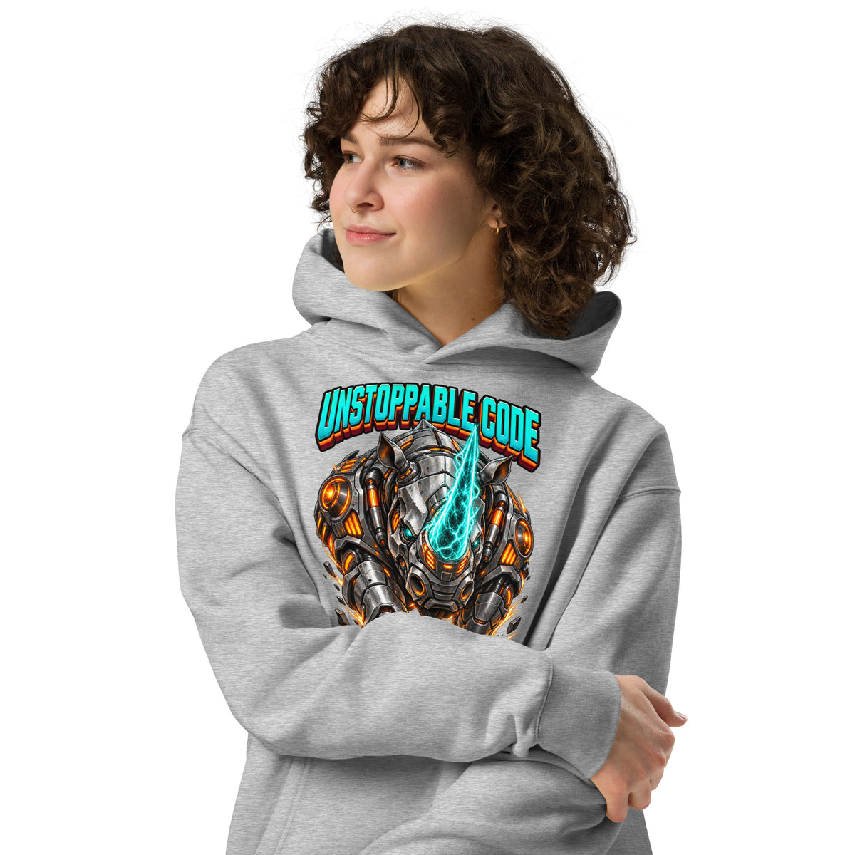 Cyberpunk Animals Lovers | Unisex Oversized Hoodie — UNSTOPPABLE CODE by printfluence