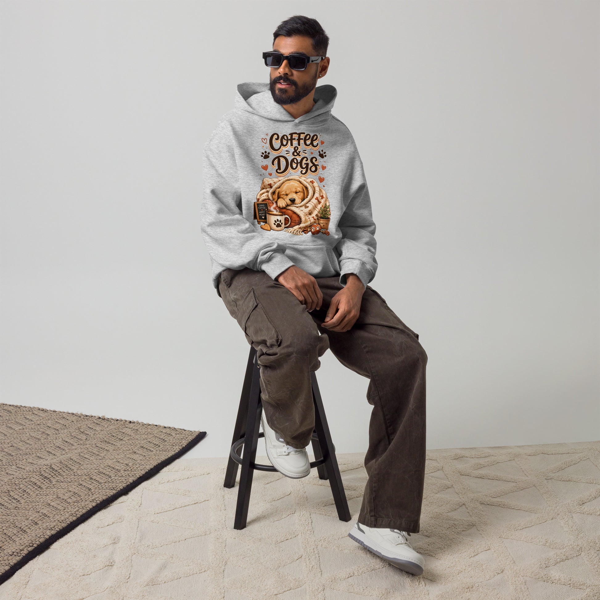 Elite Coffee And Dogs - Premium Luxury Golden Retriever Dog Lovers Oversized Hoodie by printfluence.net