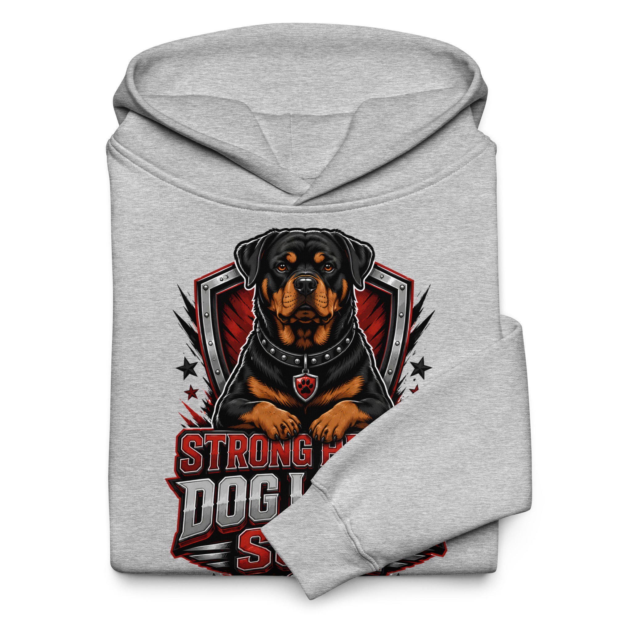 Rottweiler Graphic Oversized Hoodie - Strong Heart Dog Lover Soul Streetwear Pullover by printfluence.net