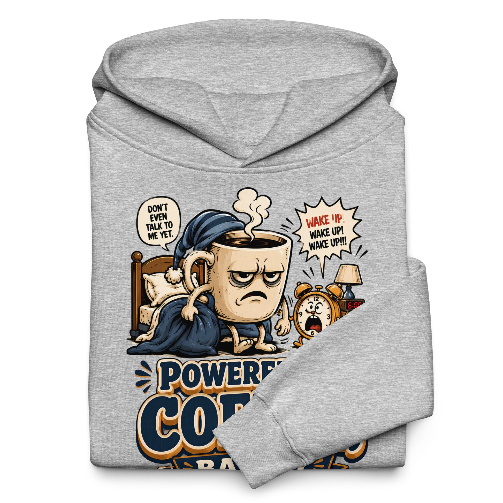 Coffee Lovers Unisex Oversized Hoodie - Powered By Coffee, Barely! by printfluence.net