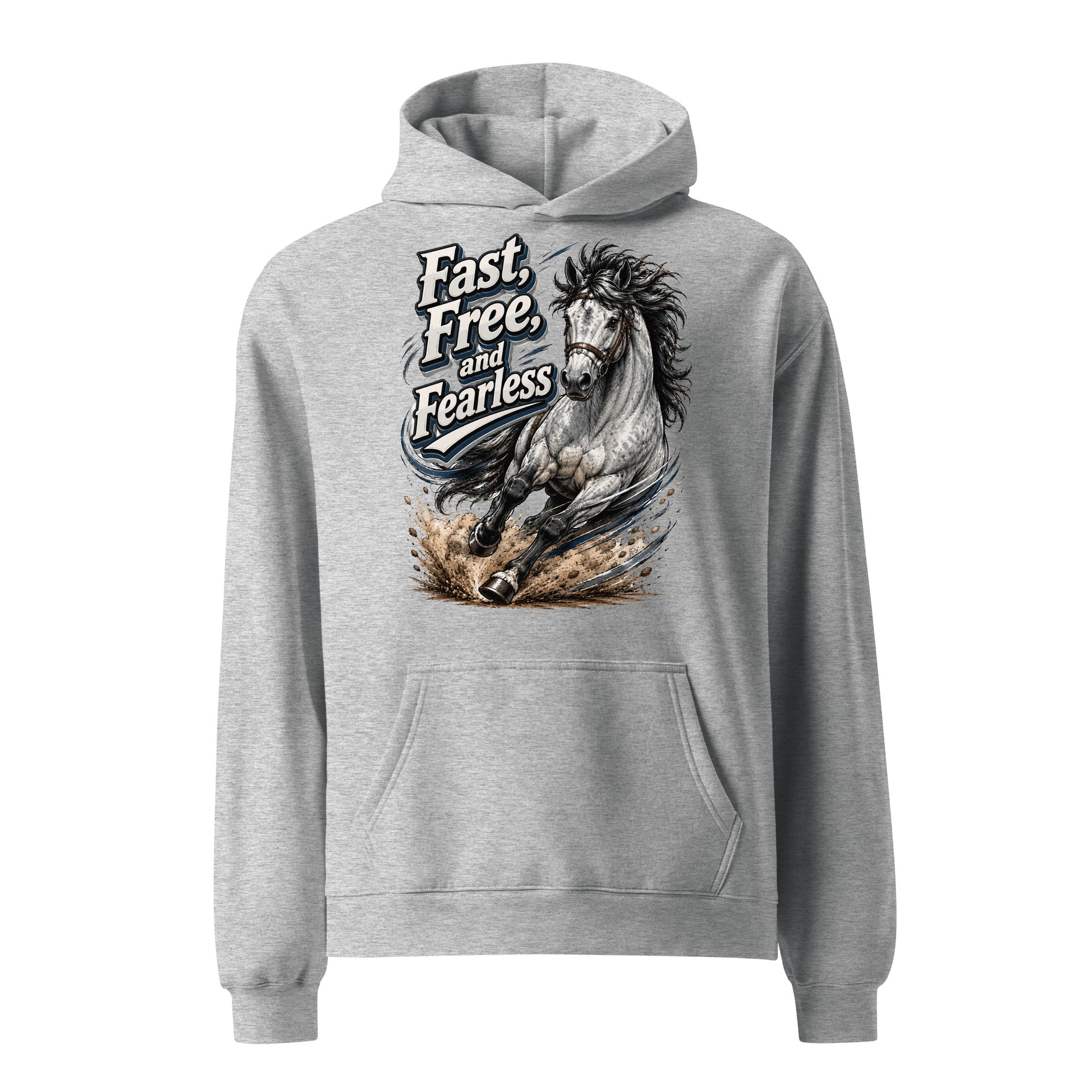 Fast Free Fearless Oversized Hoodie | Streetwear Horse Lovers Gift by printfluence.net