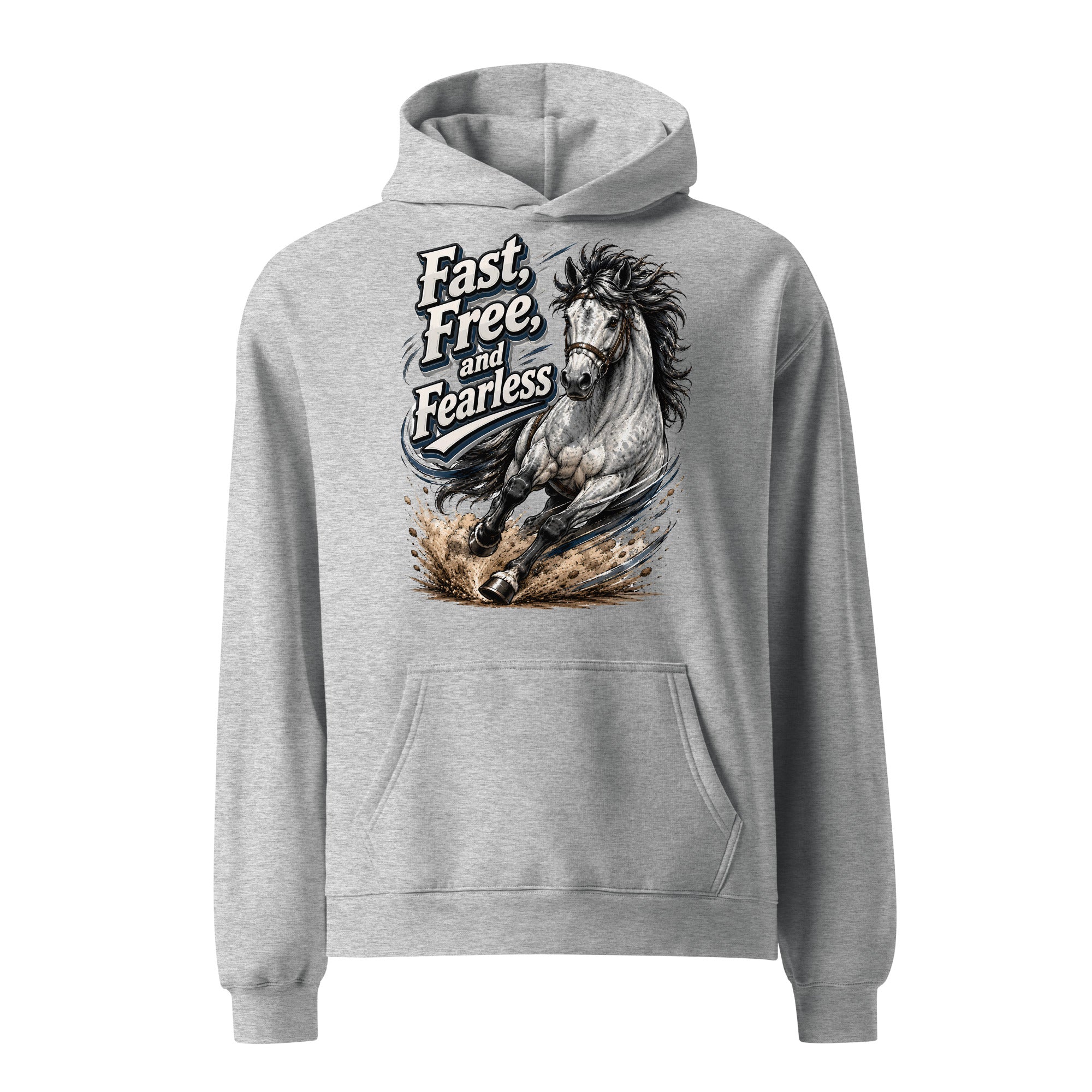 Fast Free Fearless Oversized Hoodie | Streetwear Horse Lovers Gift by printfluence.net