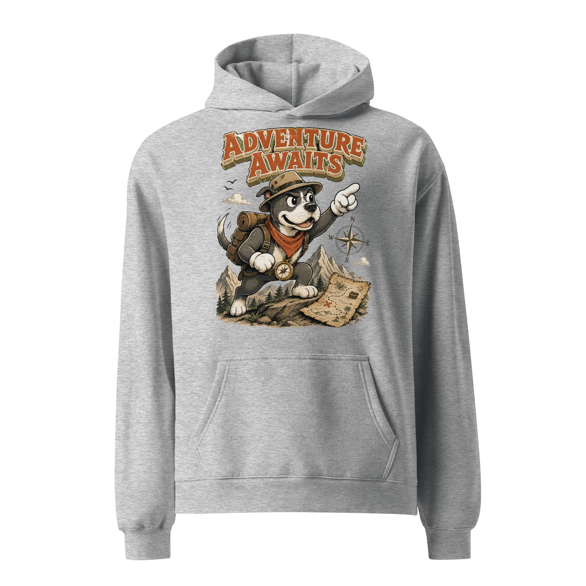 Pitbull Lovers | Unisex Organic Cotton T-Shirt - Adventure Awaits Explorer Dog by printfluence.net