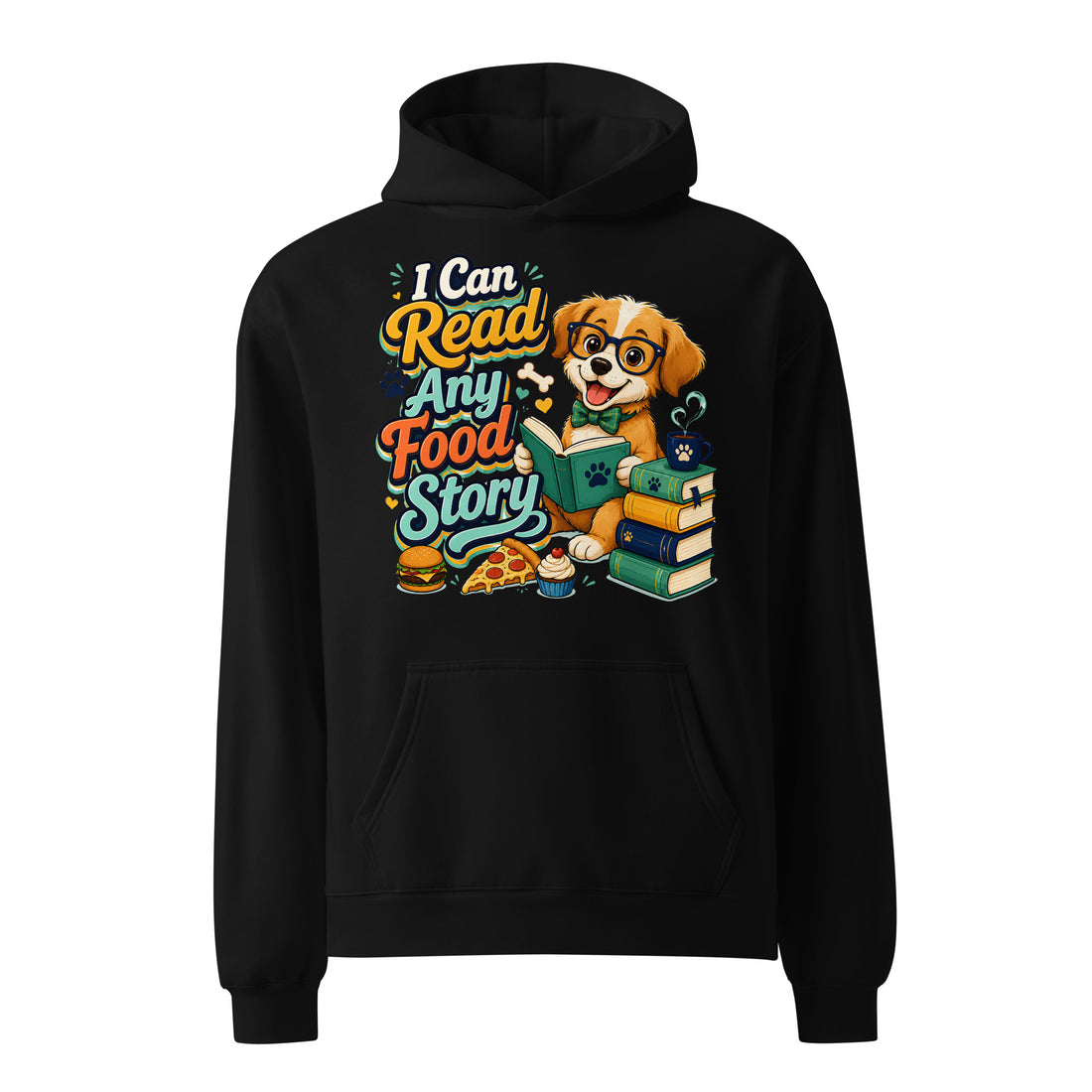 Cavalier King Charles Food Story Oversized Hoodie by printfluence.net