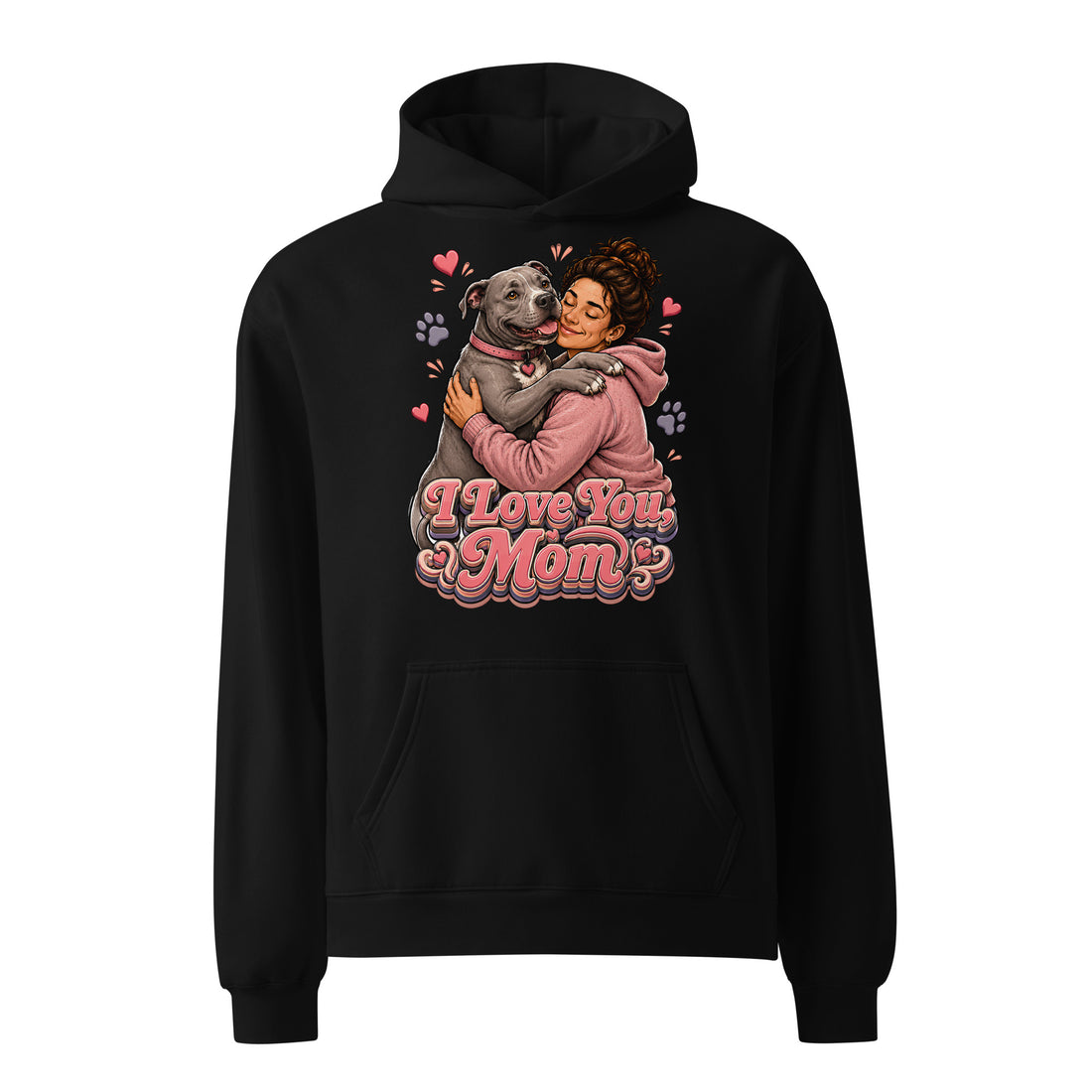 Pit Bull Mom Unisex Oversized Hoodie - Aesthetic Dog Lover Hooded Sweatshirt by printfluence.net