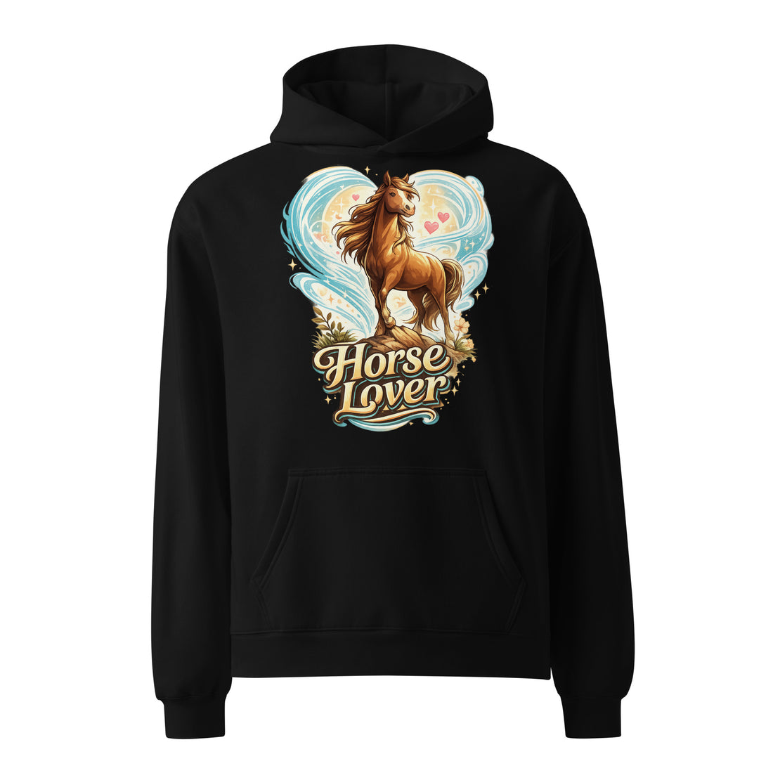 Horse Lover: Vintage Heart - Unisex Oversized Hoodie by printfluence.net