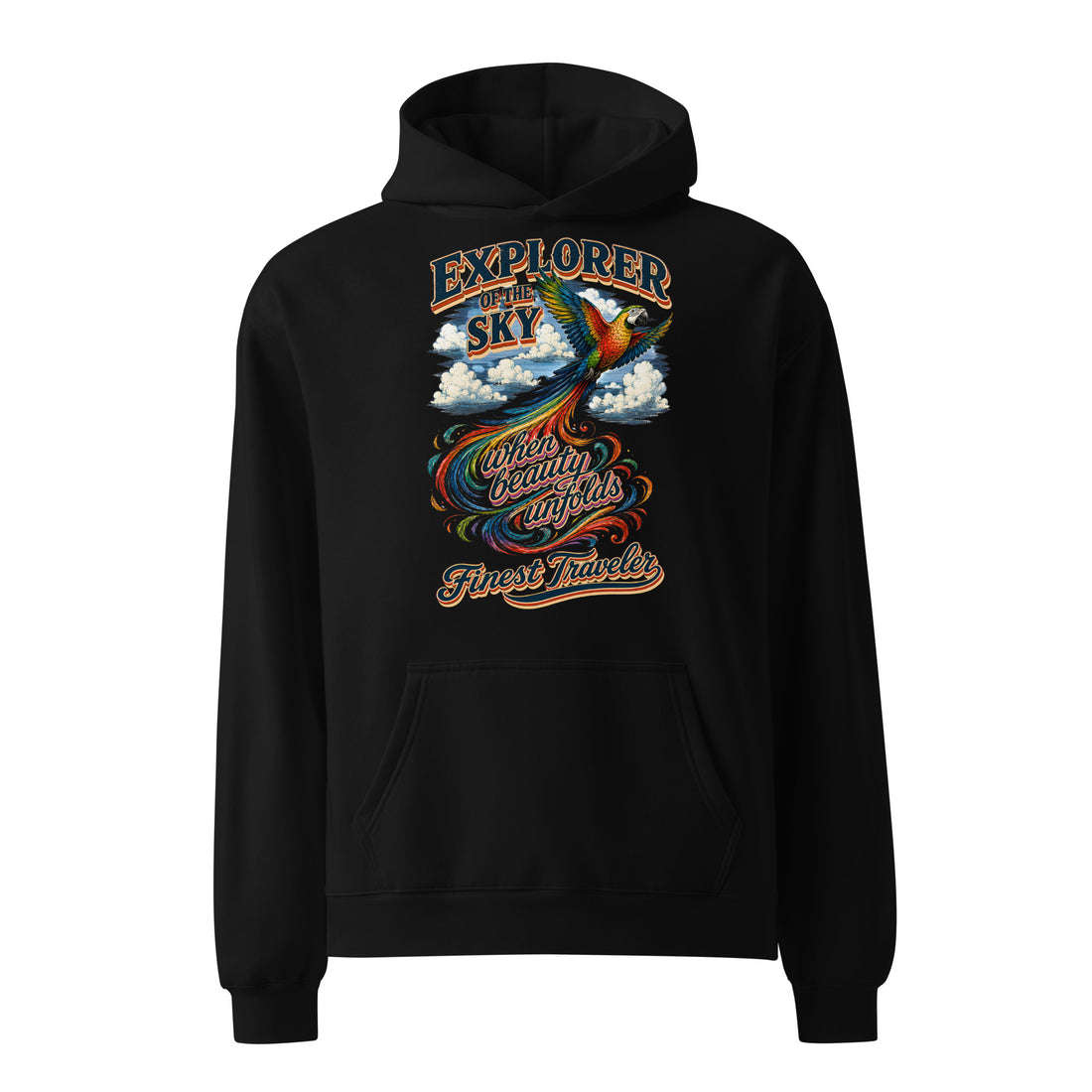 Bird Lovers Explorer of the Sky Vintage Oversized Hoodie Unisex by printfluence.net