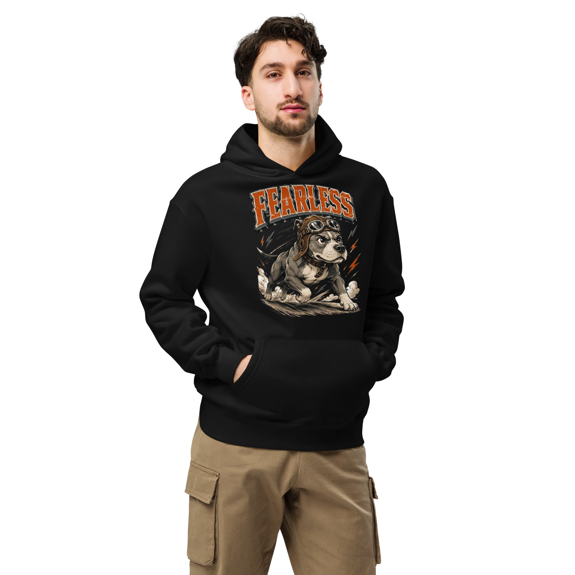 Pitbull Lovers Unisex Oversized Hoodie Fearless by printfluence.net