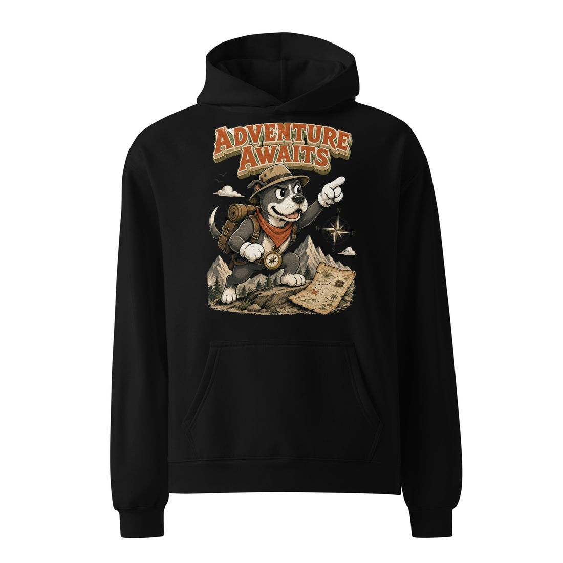 Pitbull Lovers | Unisex Organic Cotton T-Shirt - Adventure Awaits Explorer Dog by printfluence.net