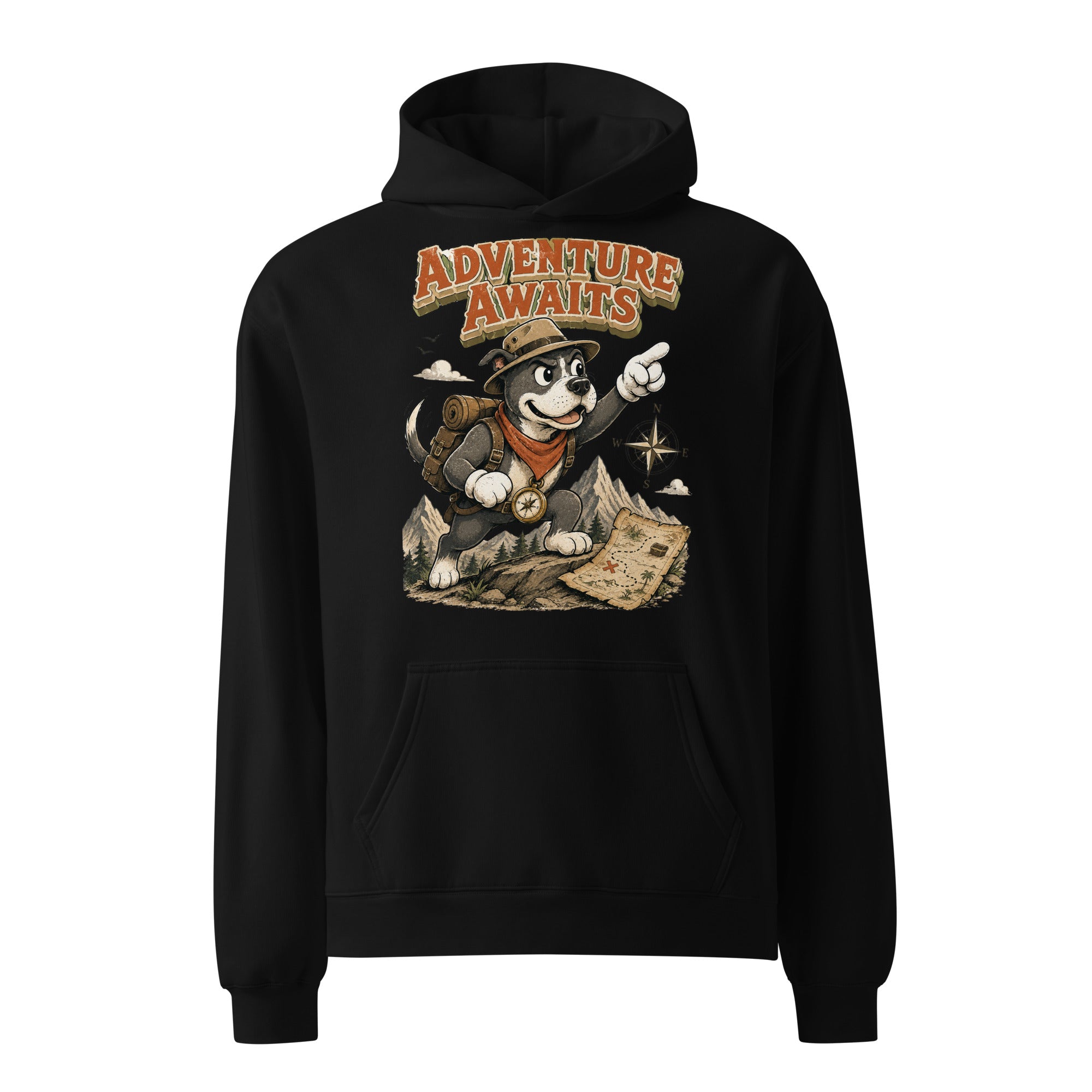 Pitbull Lovers | Unisex Organic Cotton T-Shirt - Adventure Awaits Explorer Dog by printfluence.net