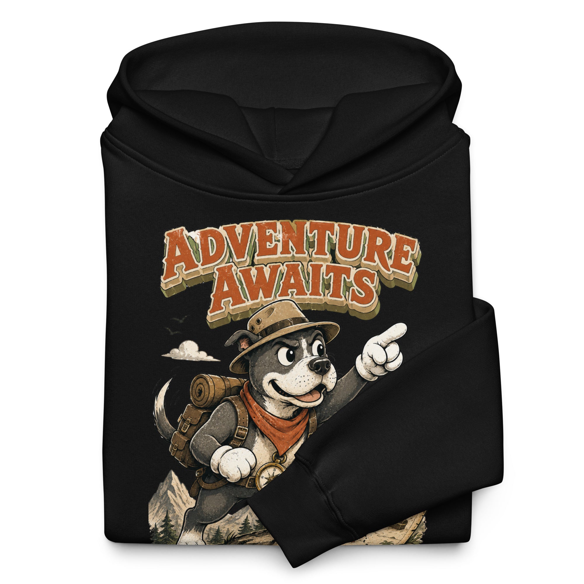 Pitbull Lovers | Unisex Organic Cotton T-Shirt - Adventure Awaits Explorer Dog by printfluence.net