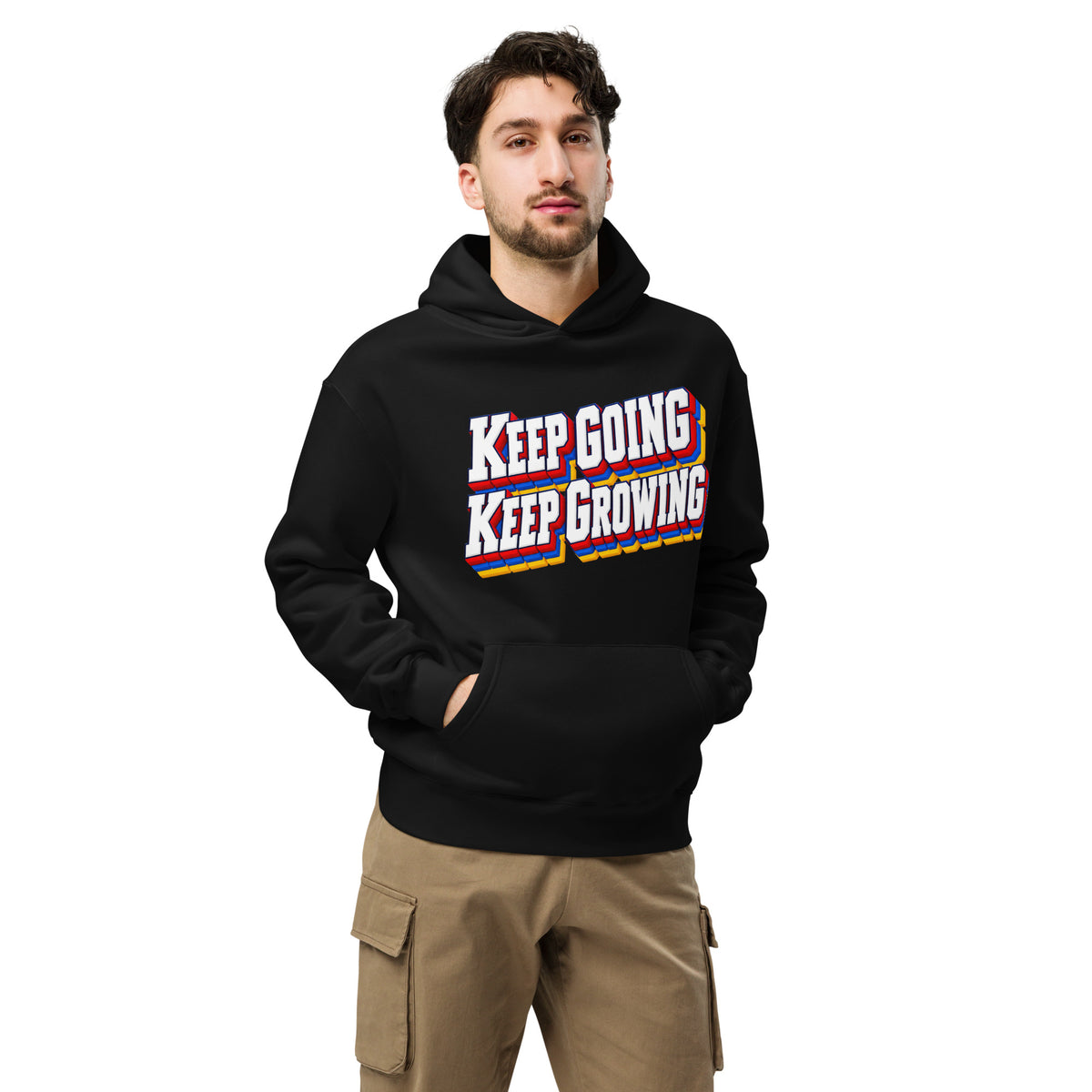 Inspirational Quotes Lovers | Unisex Oversized Hoodie — KEEP GOING KEEP GROWING by printfluence