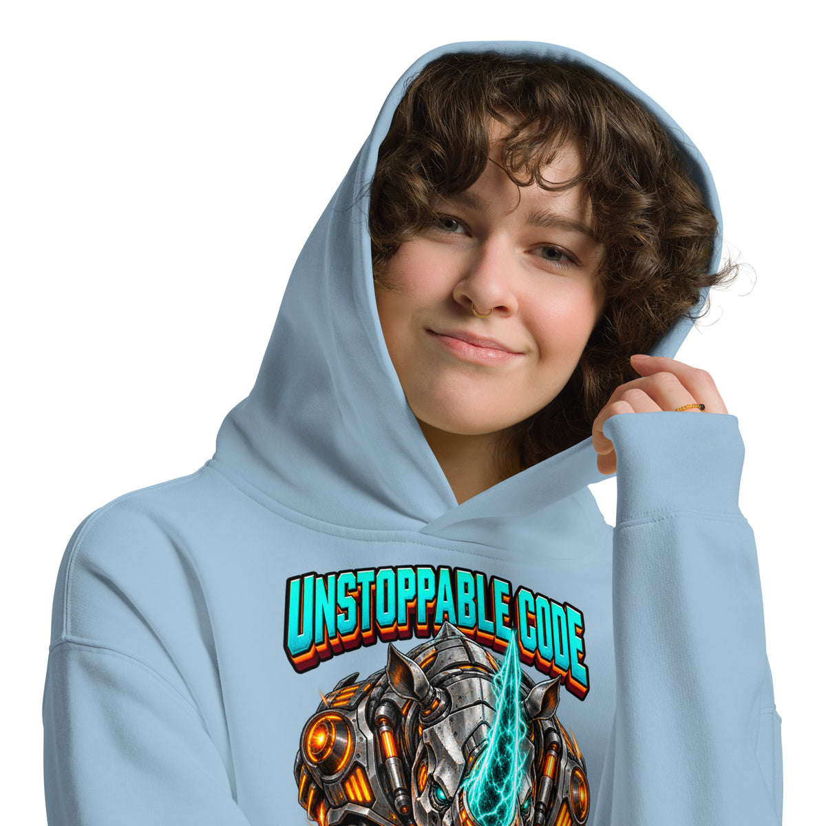 Cyberpunk Animals Lovers | Unisex Oversized Hoodie — UNSTOPPABLE CODE by printfluence