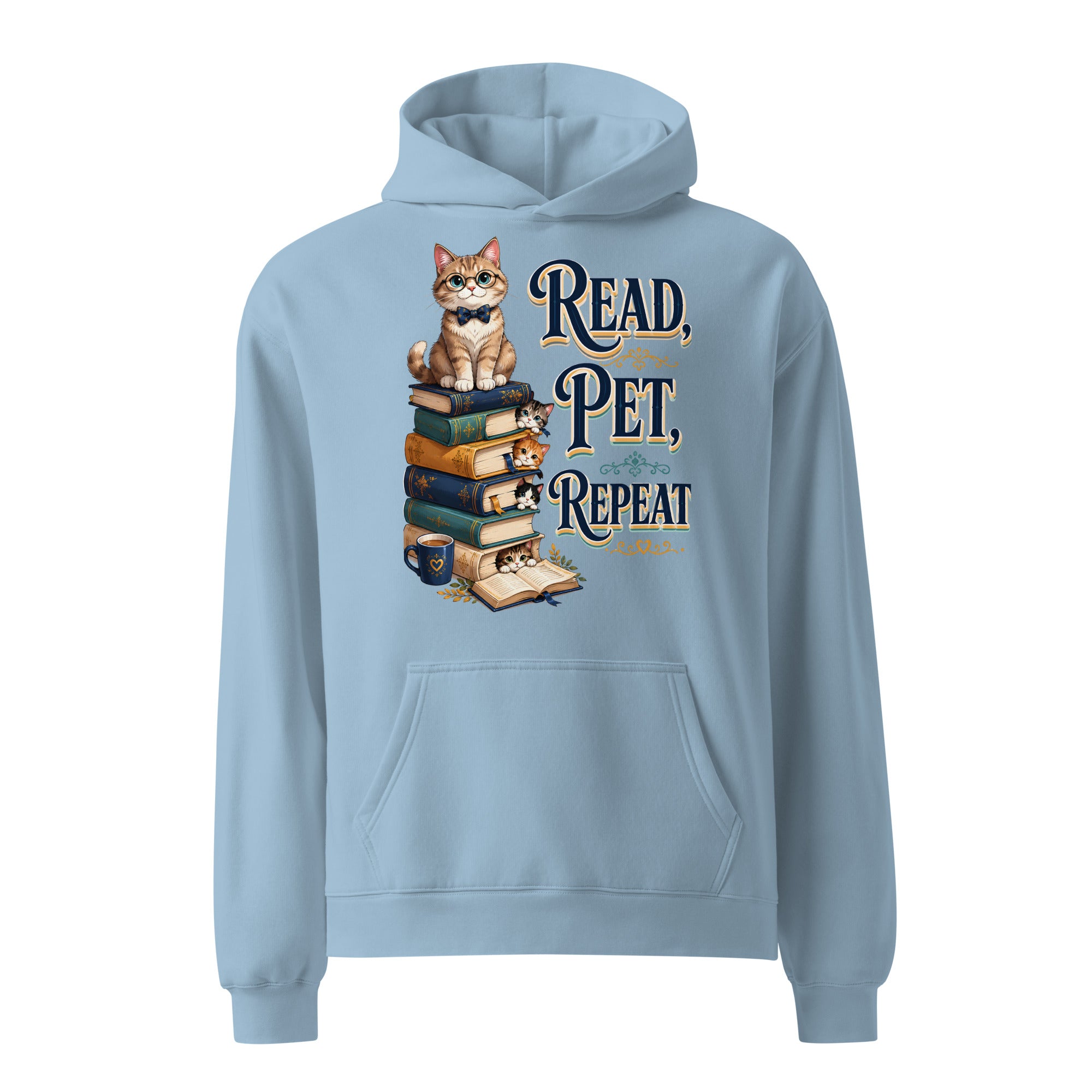 Elite Read Pet Repeat - Premium Luxury Oversized Hoodie for Cat Lovers by printfluence.net