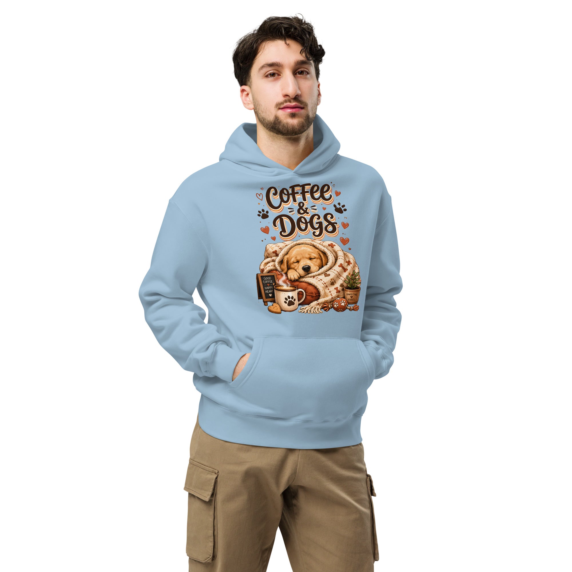 Elite Coffee And Dogs - Premium Luxury Golden Retriever Dog Lovers Oversized Hoodie by printfluence.net